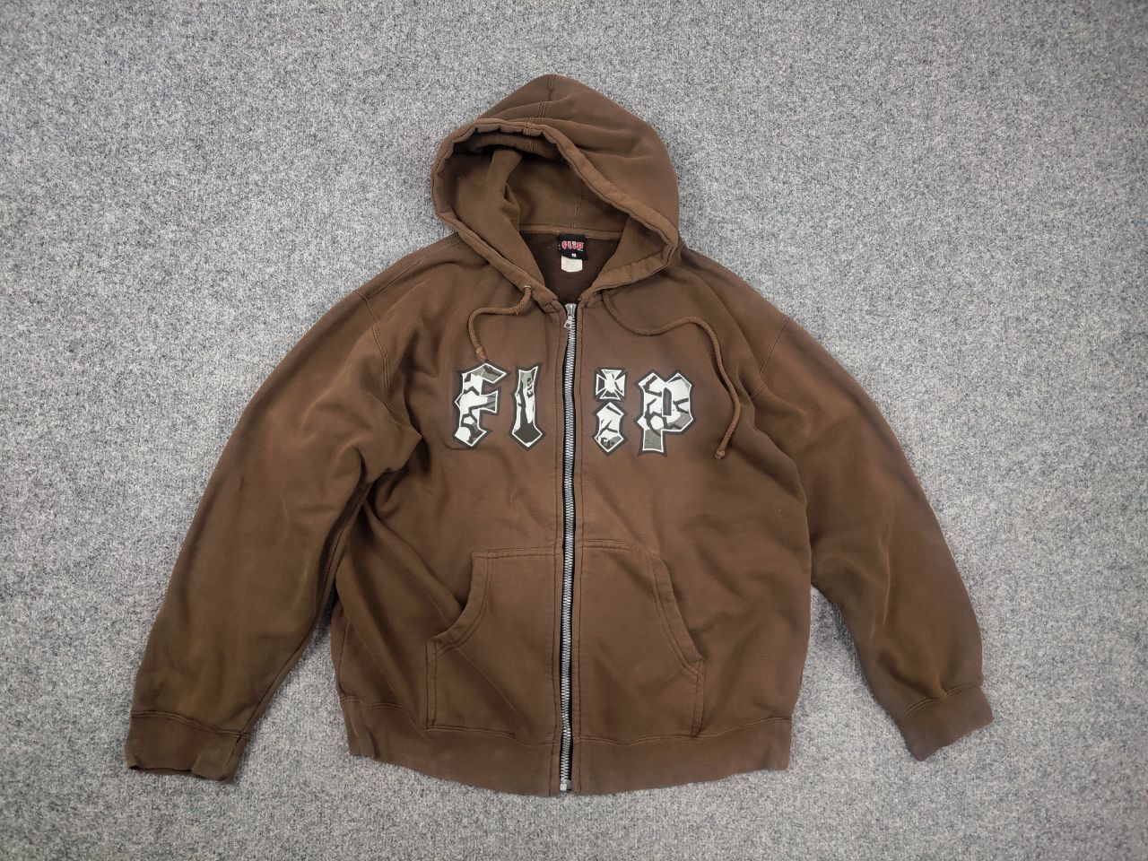 Flip Skateboards Vintage 90's Flip Skateboards Logo Faded Brown Zip Hoodie Size US M / EU 48-50 / 2 - 8 Thumbnail