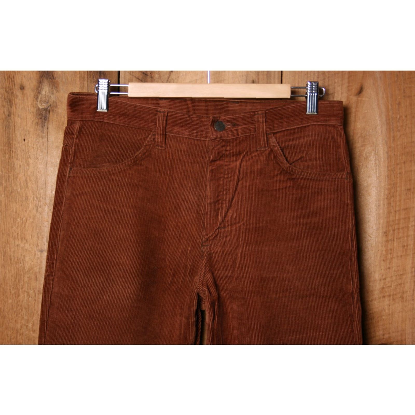 Rusty VINTAGE Elderado Rust Brown Corduroy Bootcut Pants - W31.5 L32 - Men's Regular Inseam 32 - Cord pants - Flat Front - Zip Closure Size US 30 / EU 46 - 2 Thumbnail