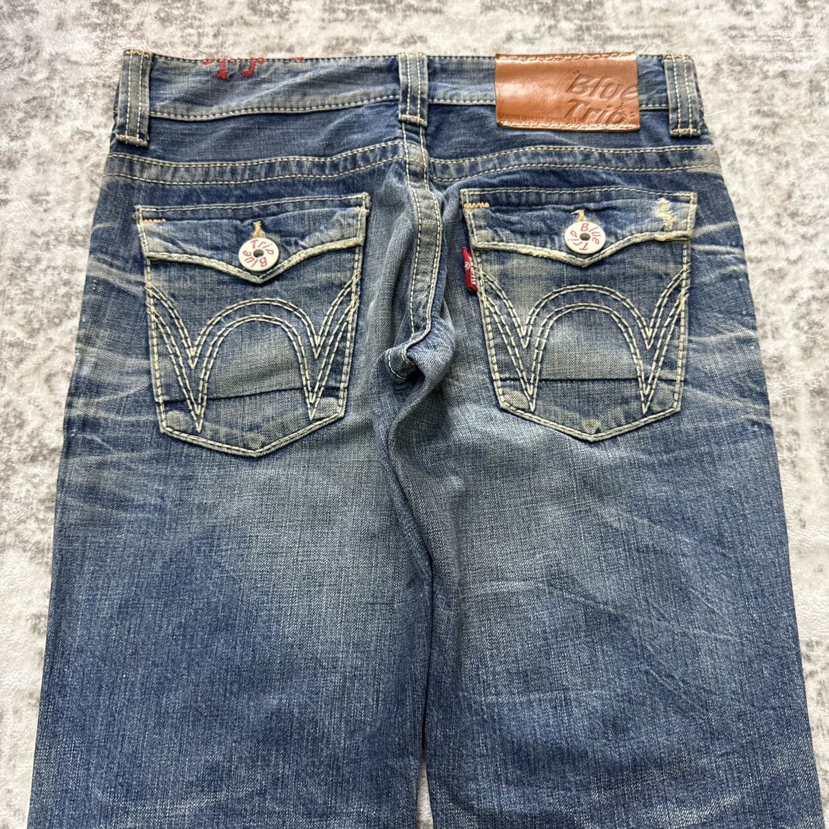 Edwin Vintage Edwin 511 Blue Trip Heavy Stitched Flared Jeans Size US 29 - 13 Thumbnail