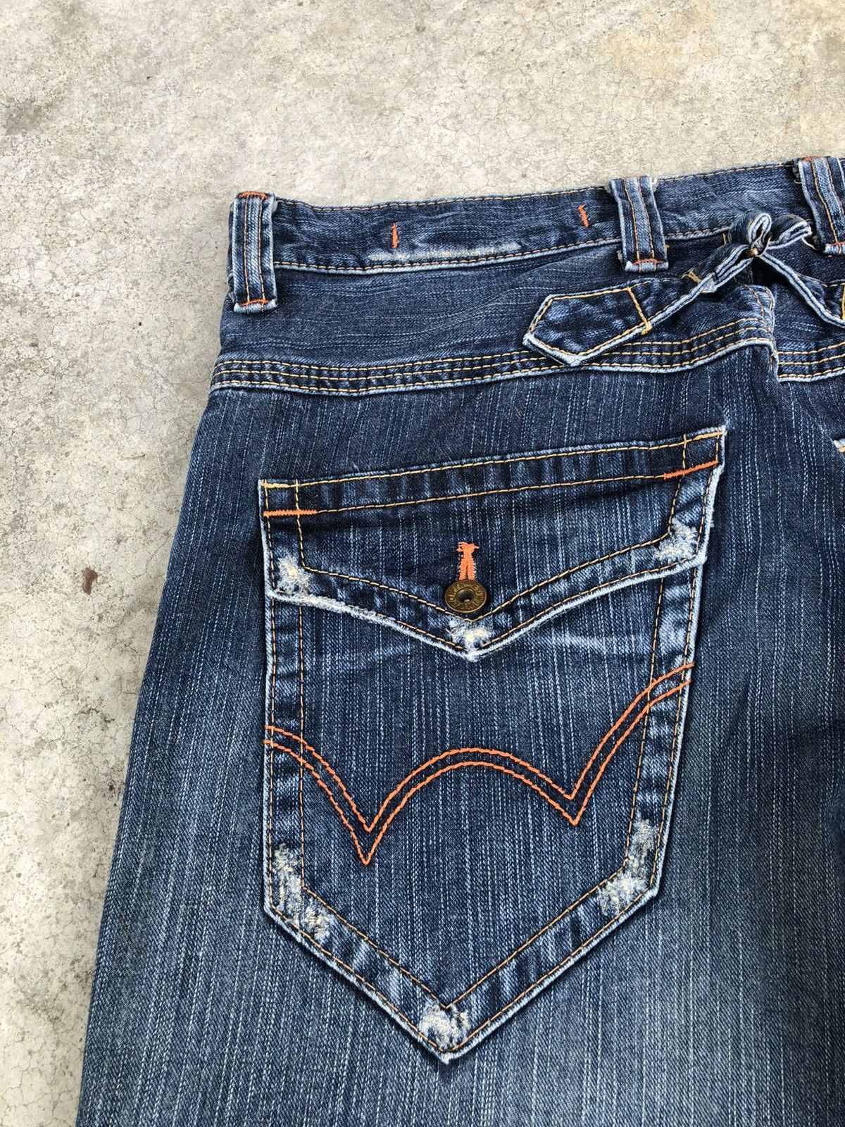 If Six Was Nine Japanese Edwin Flared Jeans Distressed Back Buckle Size US 34 / EU 50 - 16 Thumbnail