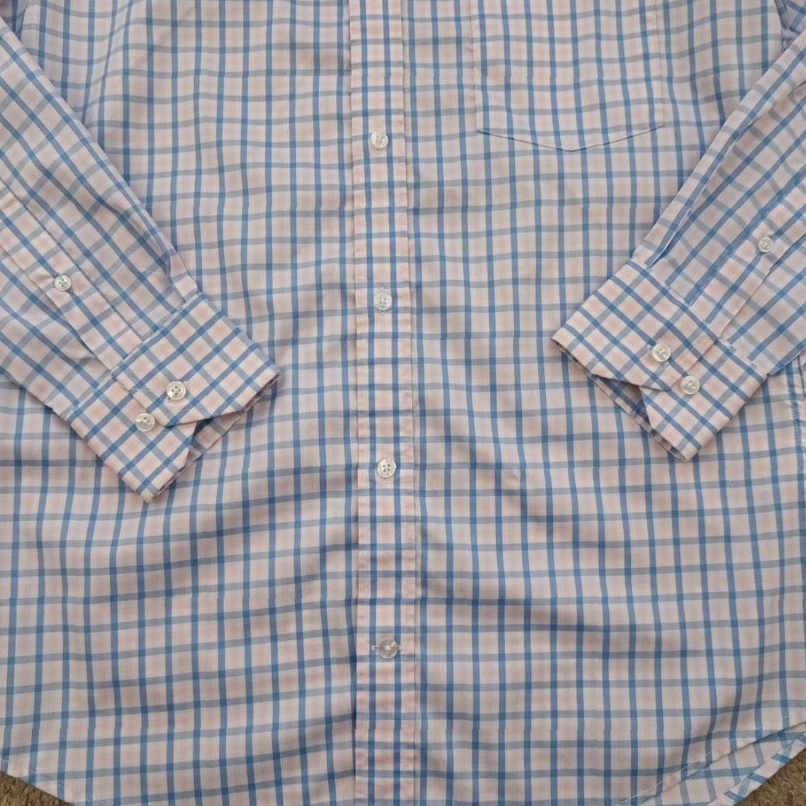Tailorbyrd TAILORBYRD Shirt Mens Small Pink Blue Plaid Long Sleeve Button-Down Performance Size US S / EU 44-46 / 1 - 3 Thumbnail