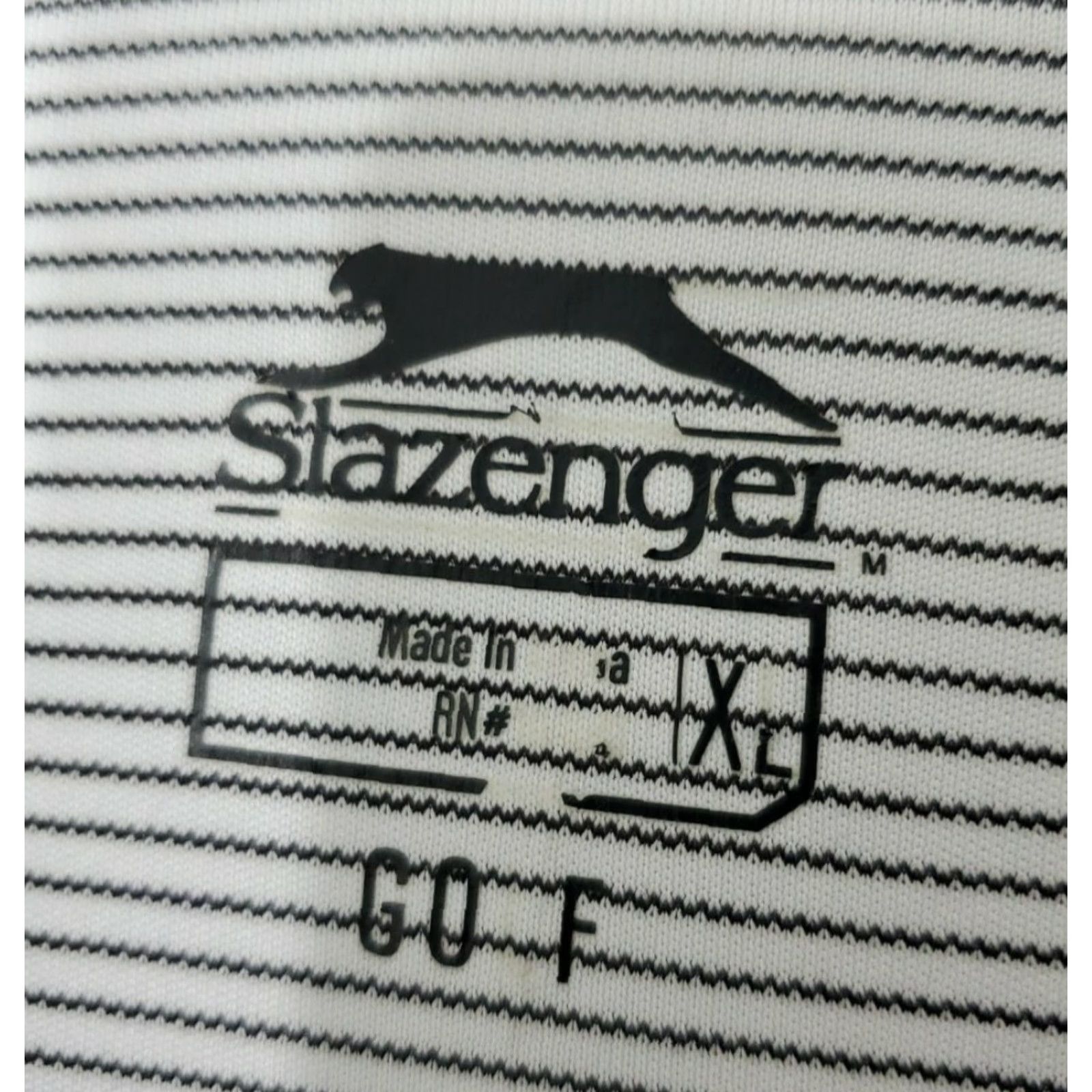 Vintage Slazenger Golf Polo Shirt Mens XL Striped Wicking Short Sleeve Golf Core / White Black Stripe / 21 in Chest / 29.5 in Length Size US XL / EU 56 / 4 - 7 Thumbnail