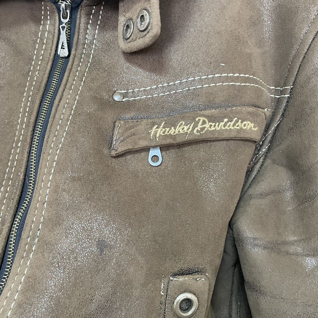Harley Davidson × Vintage 90s brown Vintage Harley Davidson Jacket bomber ma1 avia fly Size US M / EU 48-50 / 2 - 6 Thumbnail