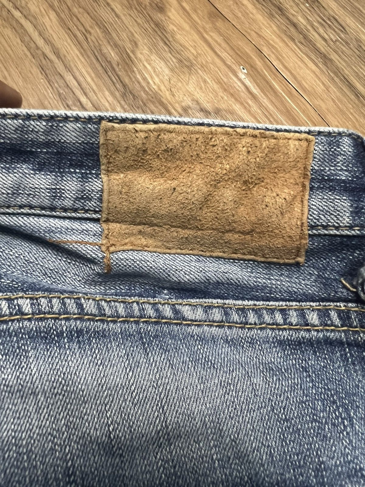 Japanese Brand Quadro Japan Made Distressed Stretch Denim Jeans (43) Size US 33 - 13 Thumbnail