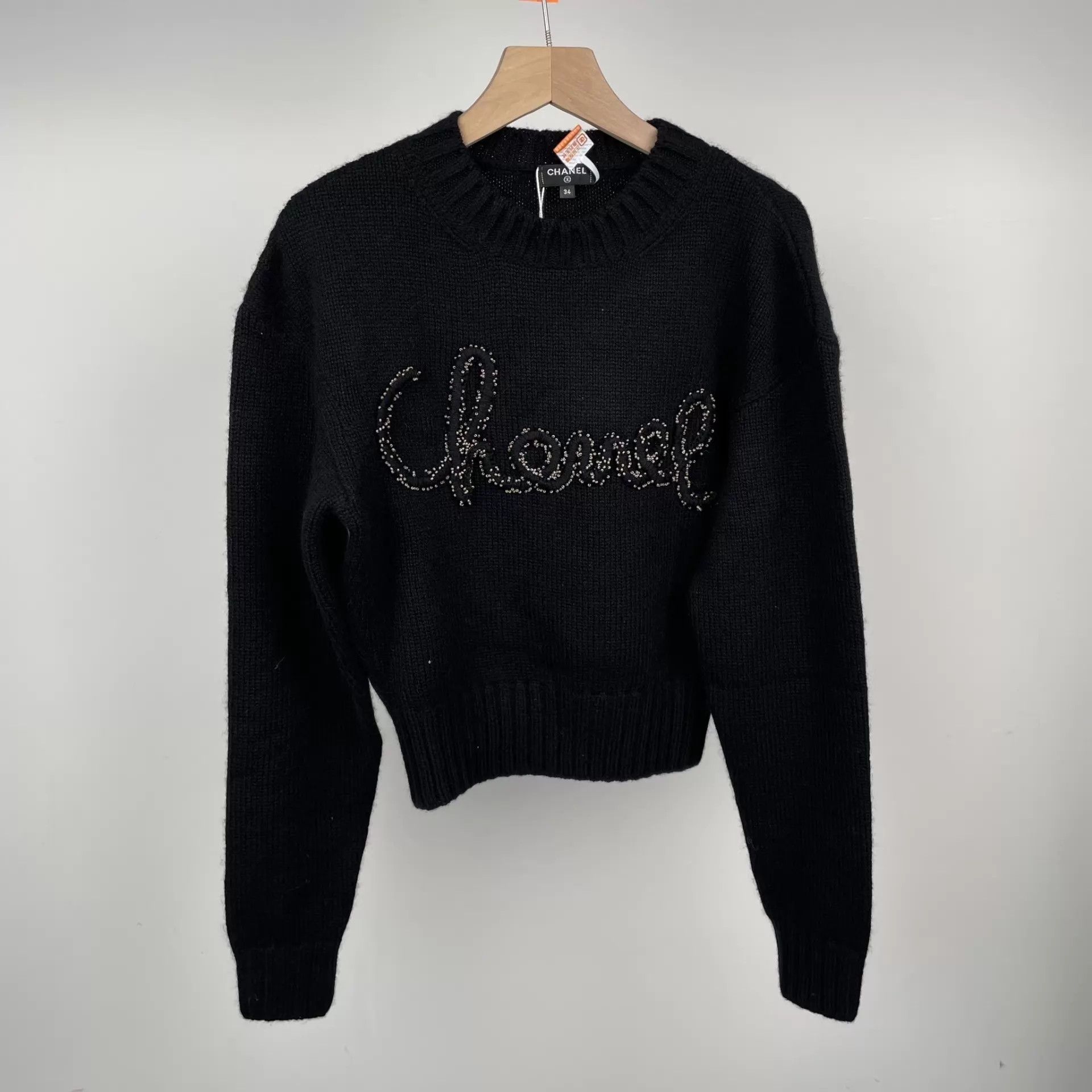 Chanel Chanel 20B Beaded Logo Cashmere Sweater Women's Size 34 Size XS / US 0-2 / IT 36-38 - 1 Thumbnail