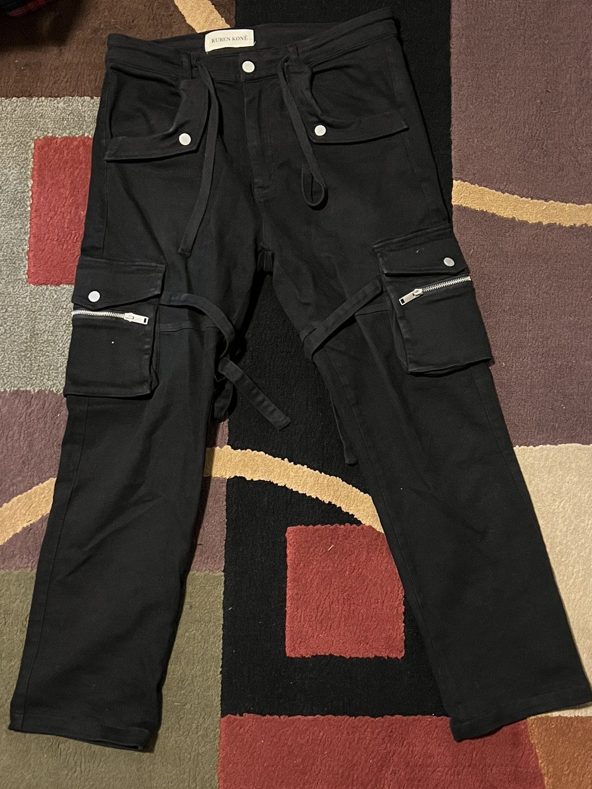 image of Ruben Kone Black Cargos, Men's (Size 30)