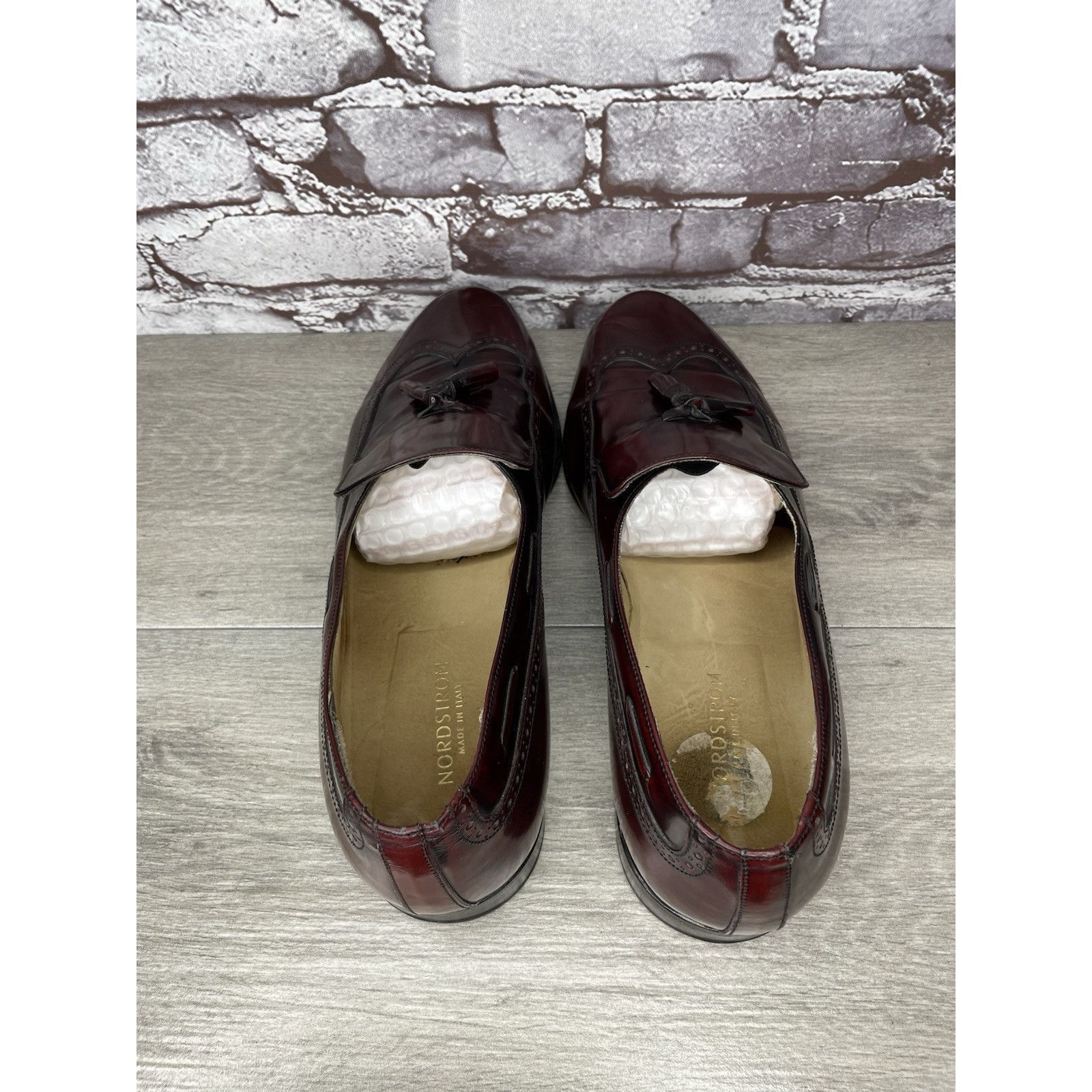 Nordstrom Nordstrom Burgundy Leather Wingtip Tassel Loafers Dress Shoe Size US 14 / EU 47 - 18 Thumbnail