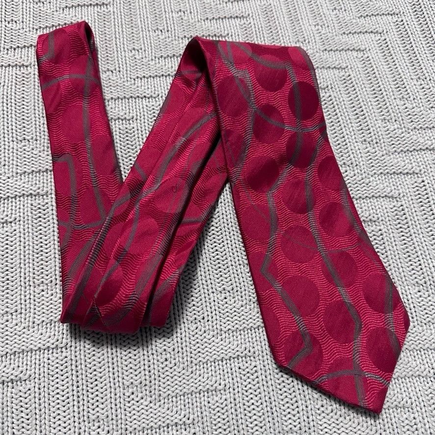 Guy Laroche Vintage Guy Laroche maroon monotone polka dot silk tie Size ONE SIZE - 1 Thumbnail