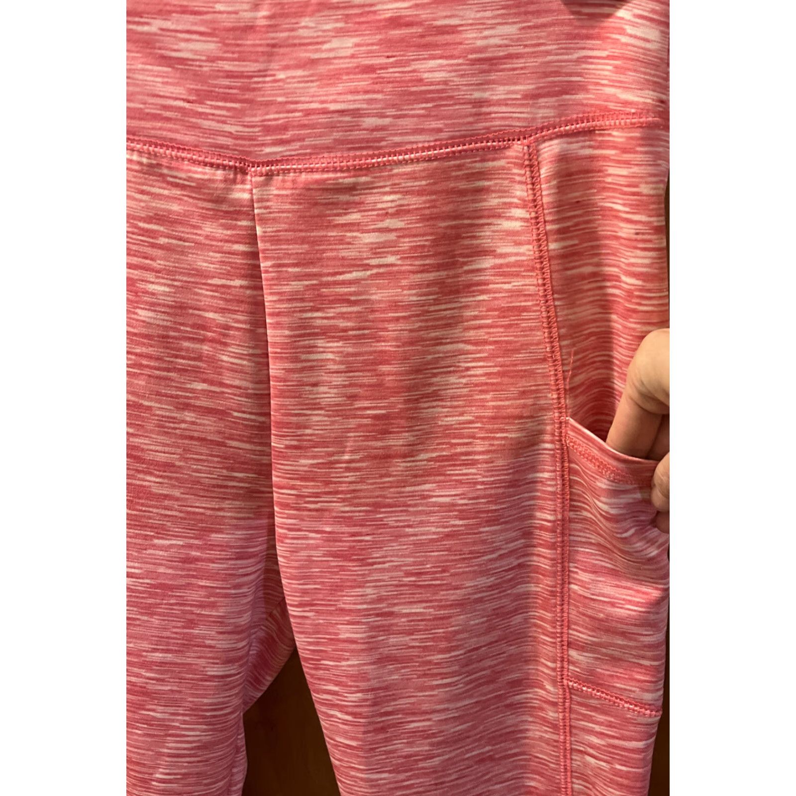 Pinko J.Crew Factory Cropped Leggings Space-dyed Pink Side Pocket Small Pink Athletic Leggings Womens Regular Size S Size 28" / US 6 / IT 42 - 2 Thumbnail