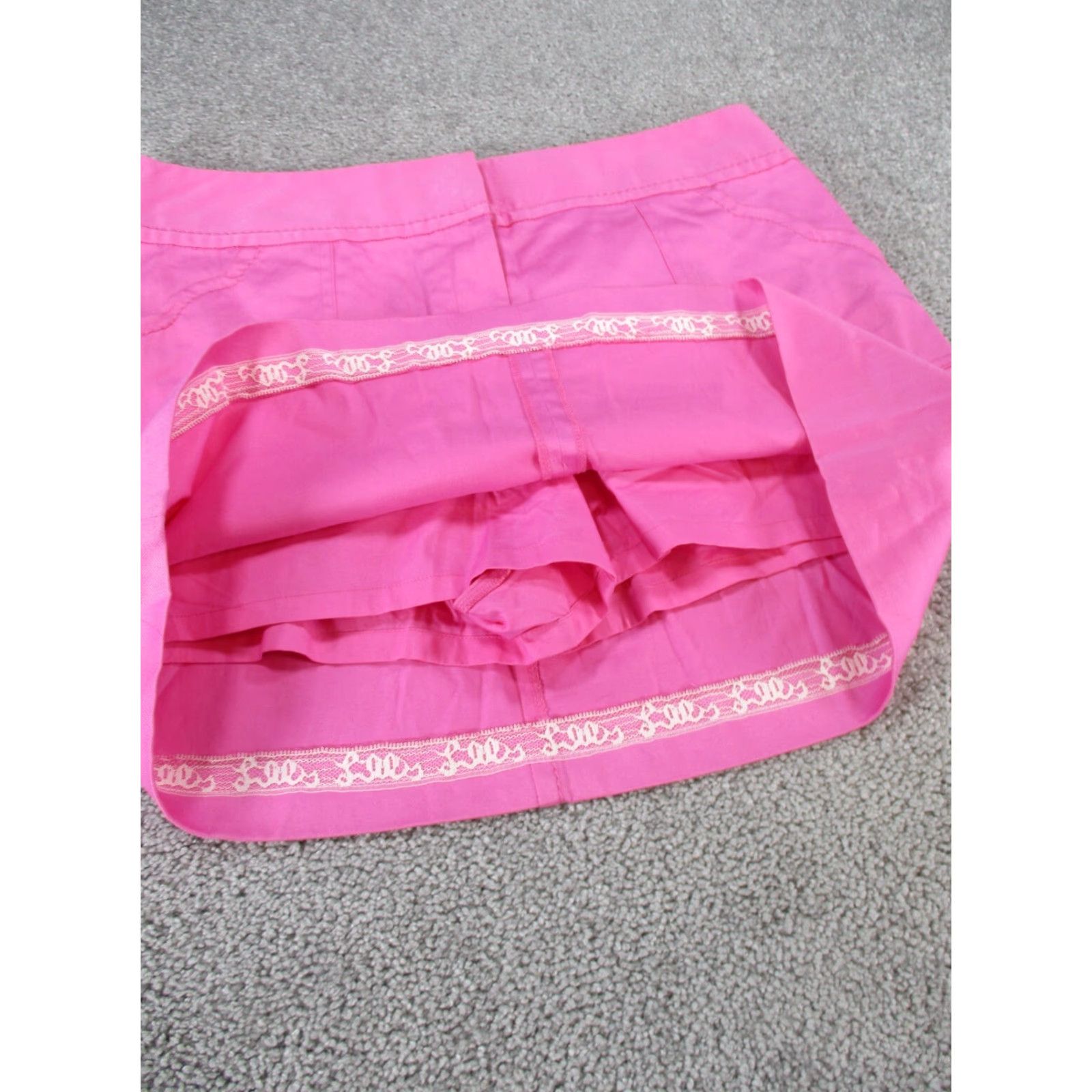 Lilly Pulitzer VINTAGE Lilly Pulitzer Skirt Womens 8 Pink Cotton Mini - Read Size 30" / US 8 / IT 44 - 6 Thumbnail