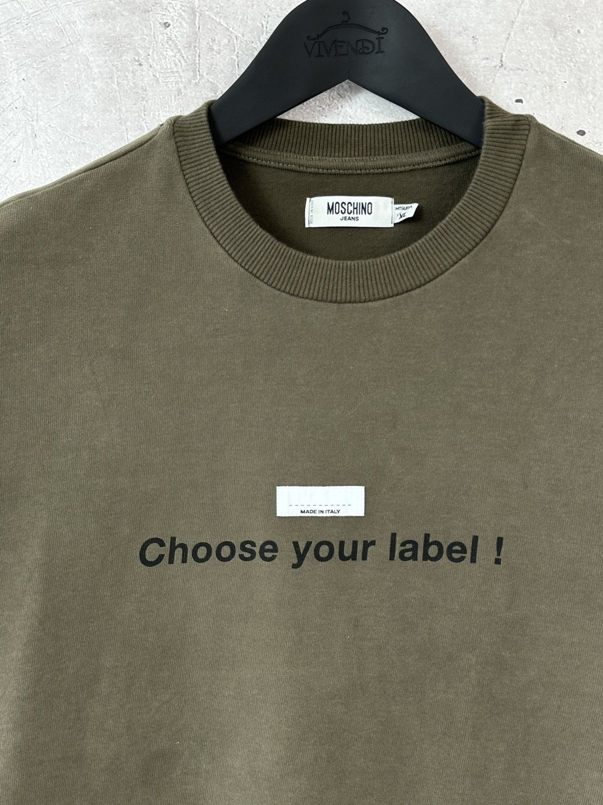 Moschino Moschino Vintage Khaki Choose Your label Sweatshirt Size US M / EU 48-50 / 2 - 4 Thumbnail