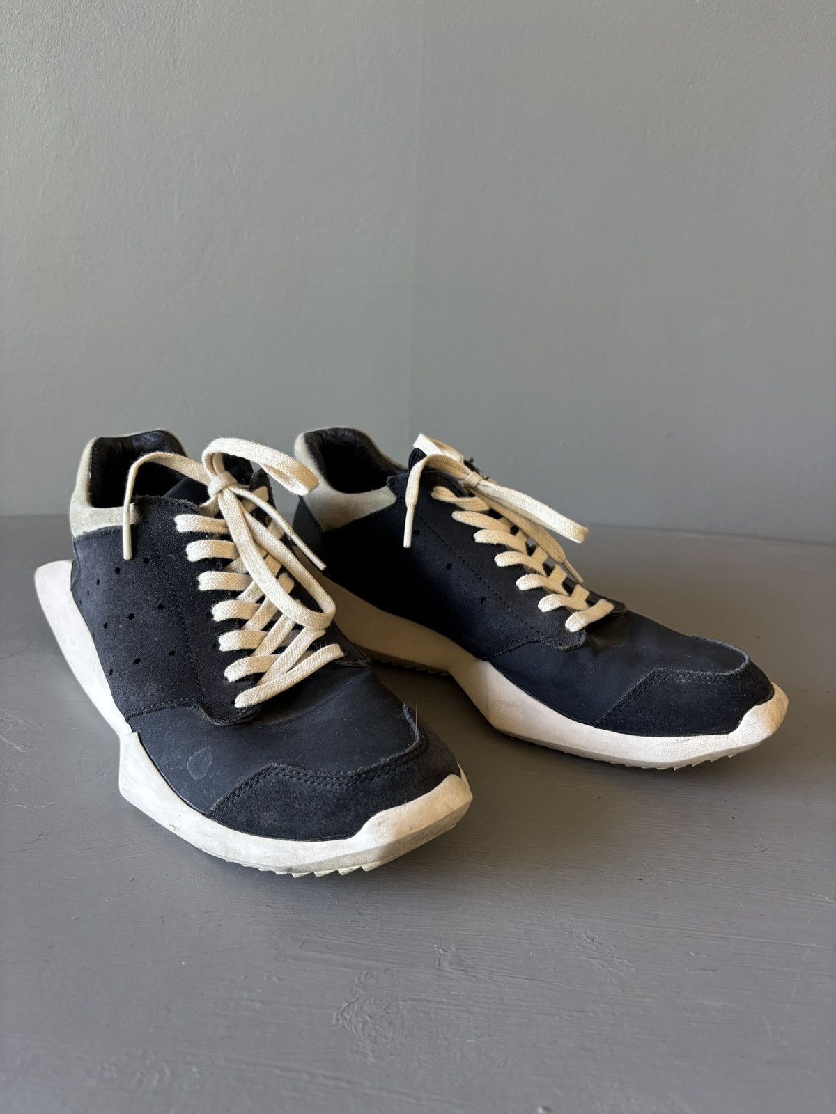 Adidas × Rick Owens Rick Owens x Adidas Tech Runner Shoes 7 Mens Black/White Size US 7 / EU 40 - 4 Thumbnail
