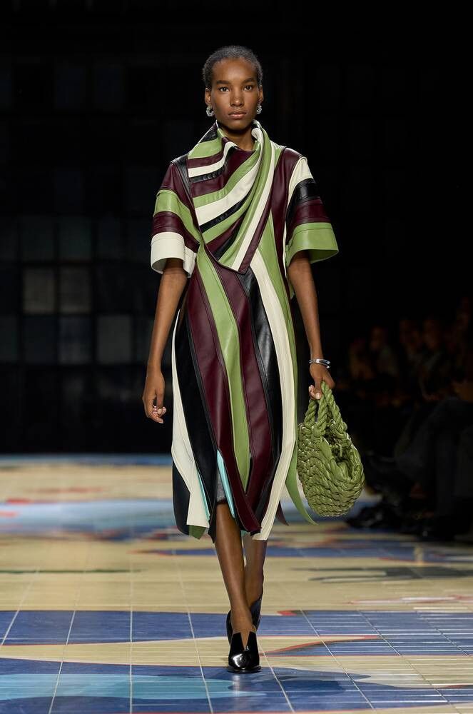 Bottega Veneta striped leather dress Size S / US 4 / IT 40 - 1 Preview