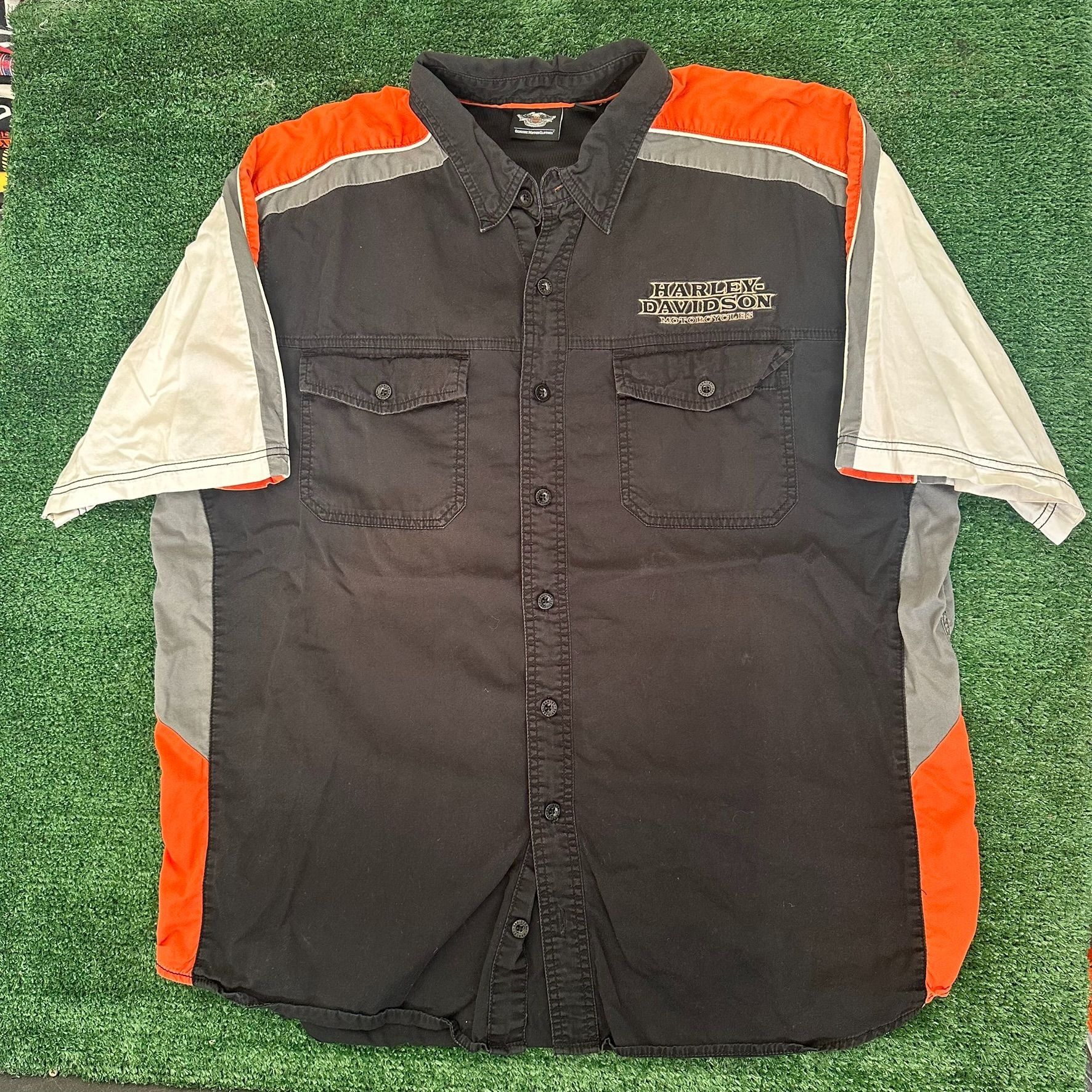 Harley Davidson Vintage Y2K Harley Davidson Flame Shirt Moto Biker Grunge Bl Size US XXL / EU 58 / 5 - 2 Thumbnail