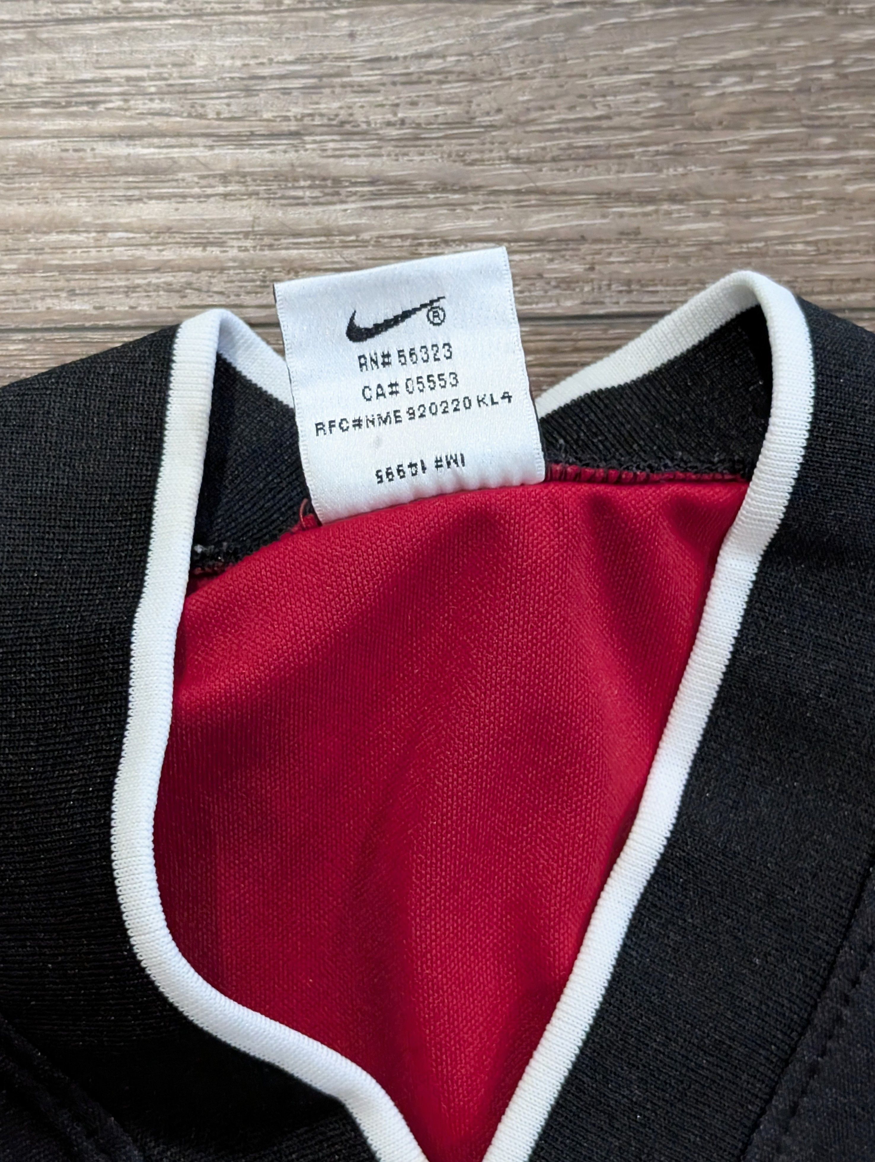 Nike × Vintage Vintage Nike 90s Center Swoosh striped soccer jersey Size US L / EU 52-54 / 3 - 4 Thumbnail