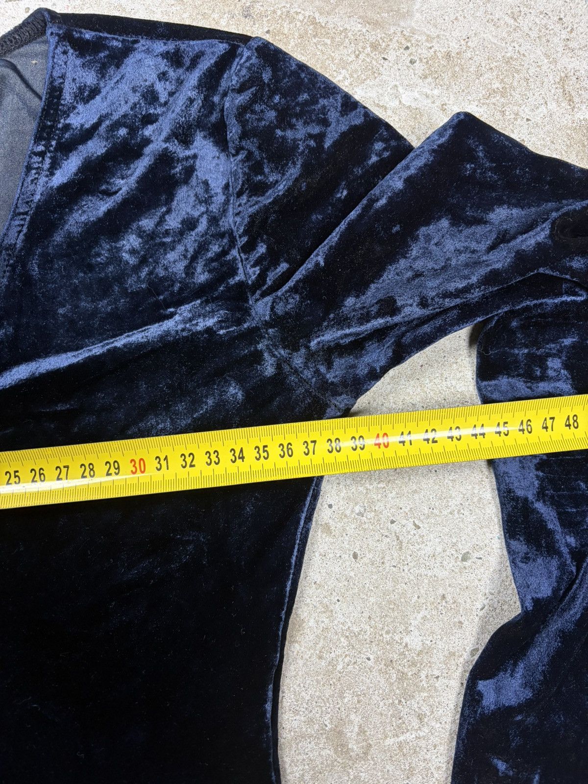 Jil Sander Vintage 90s Jil Sander + Navy Velvet V Neck Body Top Size M / US 6-8 / IT 42-44 - 11 Thumbnail
