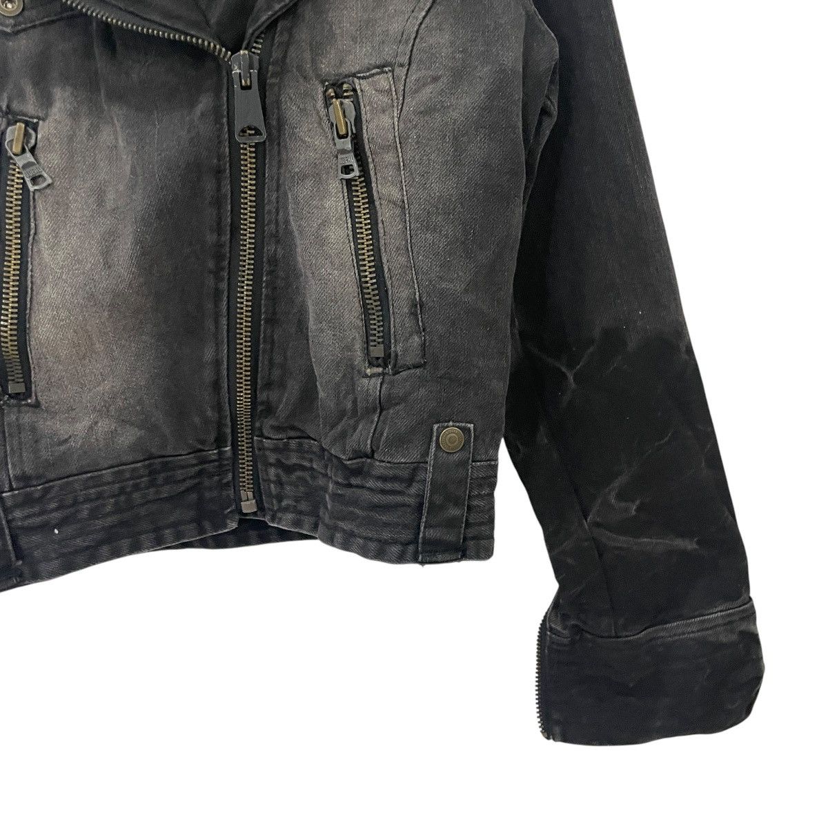 Other Vintage Y2k Magic Square Bikers Denim Jacket Size M / US 6-8 / IT 42-44 - 4 Thumbnail