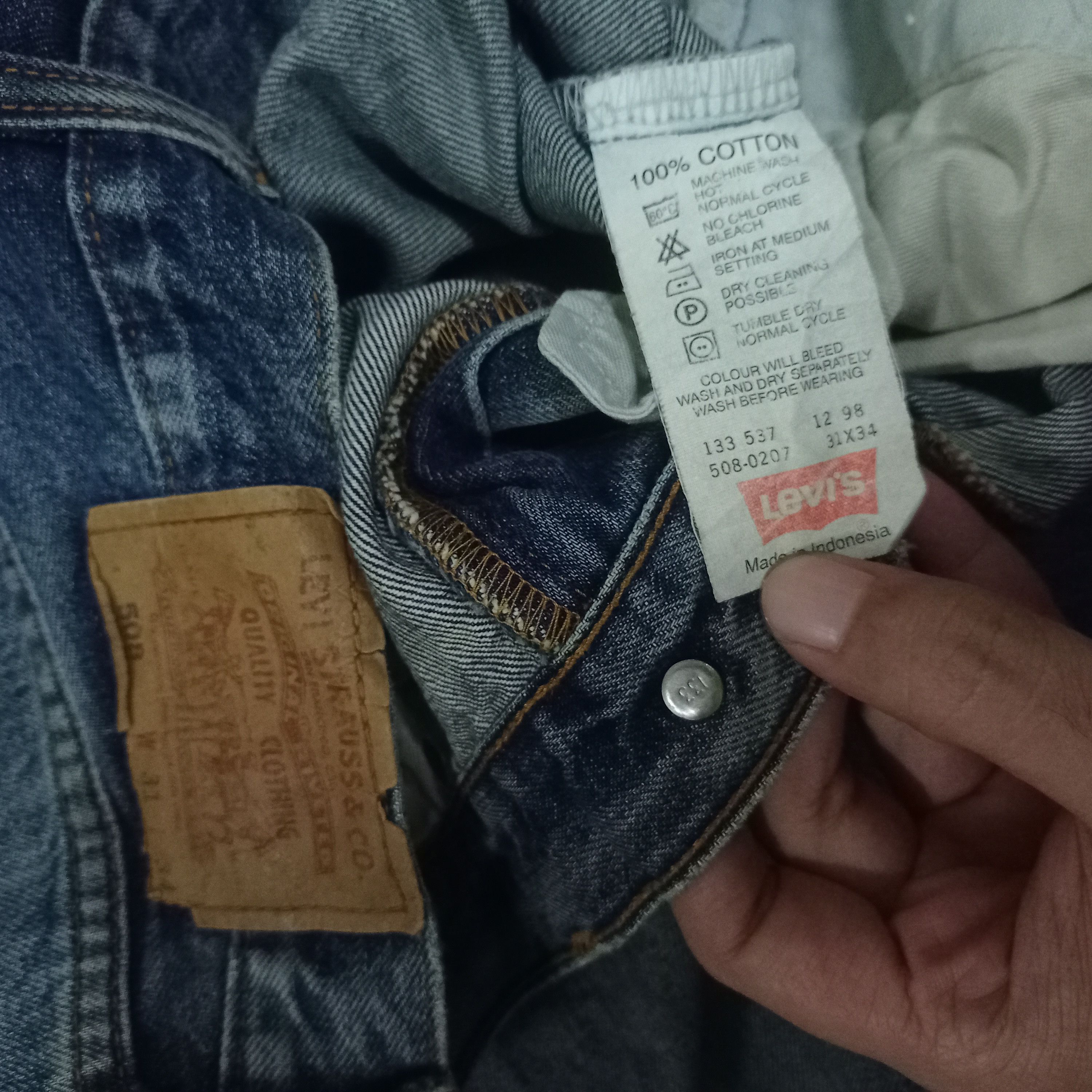 Levi's × Levi's Vintage Clothing Vintage Levis 508 Mud Wash Distressed Baggy Jeans 30x28 Size US 30 / EU 46 - 9 Thumbnail