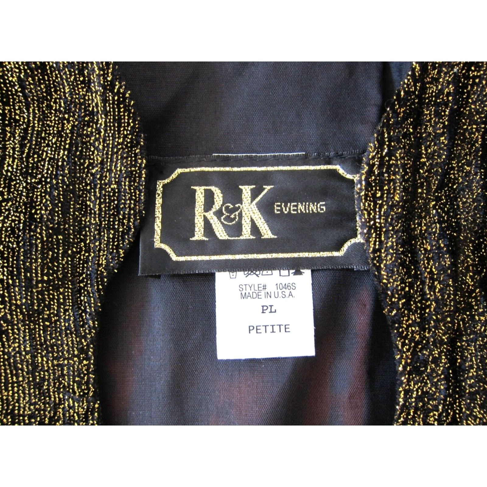 Vintage VINTAGE R&K Evening Blazer Women PL Gold Sparkle Button Up Bolero Jacket Sh Size L / US 10 / IT 46 - 4 Thumbnail