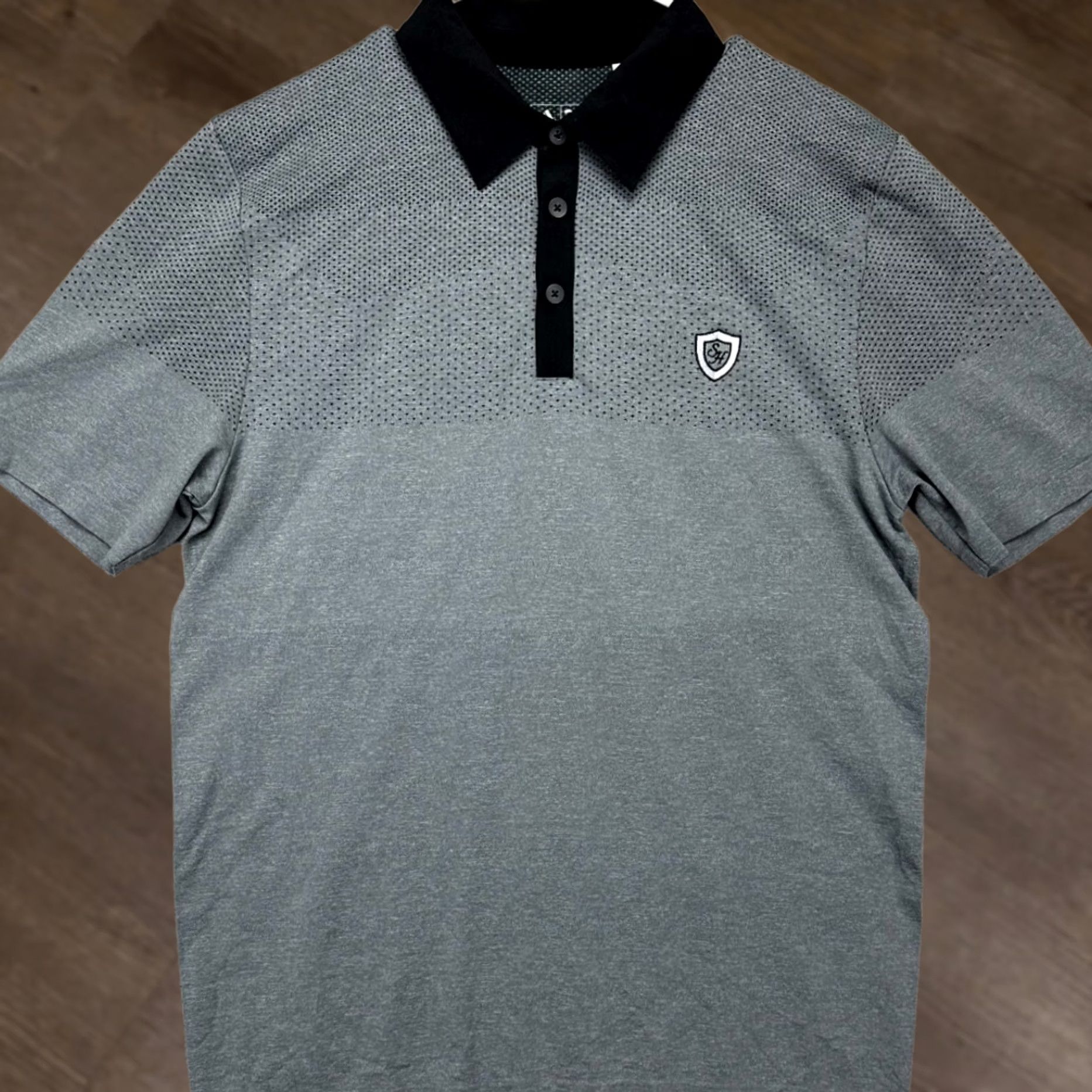 Adidas Adidas Polo Shirt Mens L Grey Black Geometric ClimaCool Golf Performance EUC Size US L / EU 52-54 / 3 - 1 Thumbnail