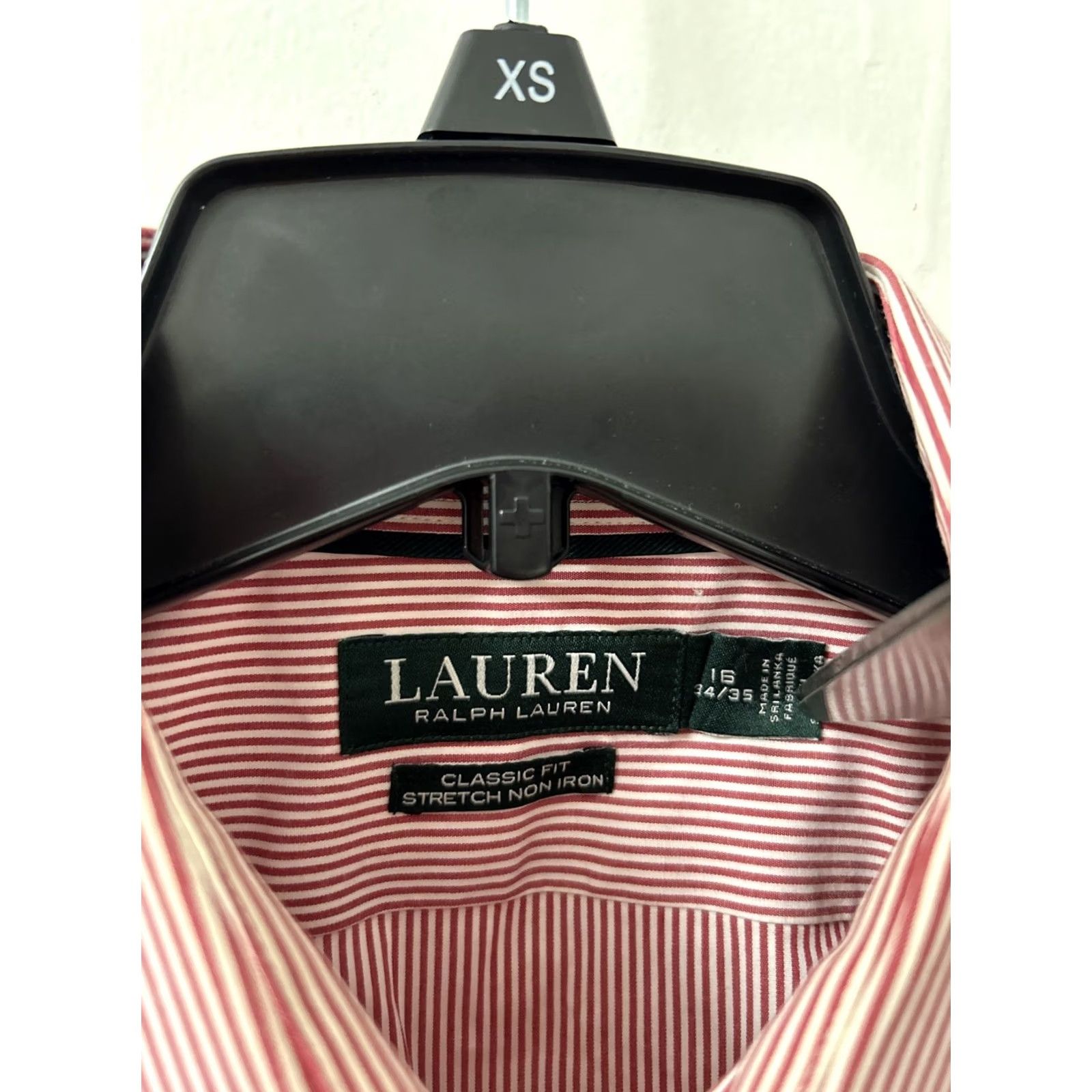 Ralph Lauren Lauren Ralph Lauren Shirt Mens 16 34/35 Red Striped Button Up Stretch Non Iron Size US L / EU 52-54 / 3 - 6 Thumbnail