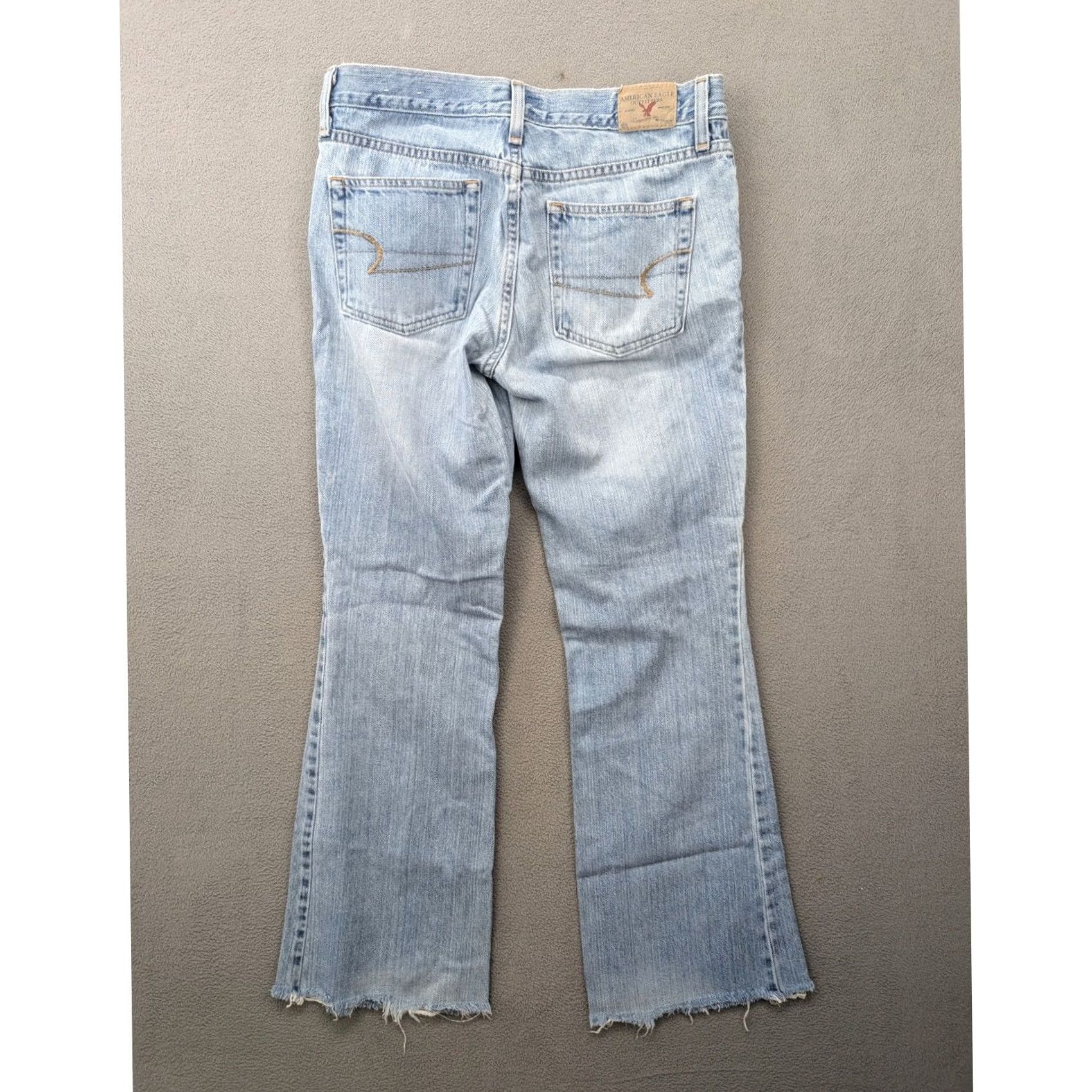 American Eagle Outfitters VINTAGE American Eagle Outfitters Denim Jeans Womens Bootcut 31x28 Light Wash Frayed Hem Jeans Size 24" / US 00 / IT 34 - 6 Thumbnail