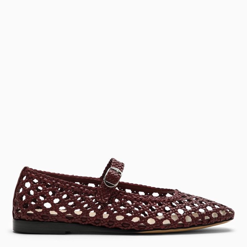 image of Le Monde Beryl Woven Red Mary Jane Ballerina Shoes, Women's (Size 7)