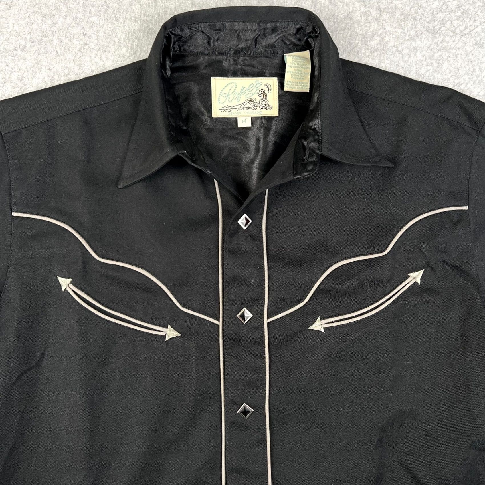 Roper VINTAGE Roper Western Smile Pocket Pearl Snap Embroidered Cowboy Chopper Medium Size US M / EU 48-50 / 2 - 4 Thumbnail