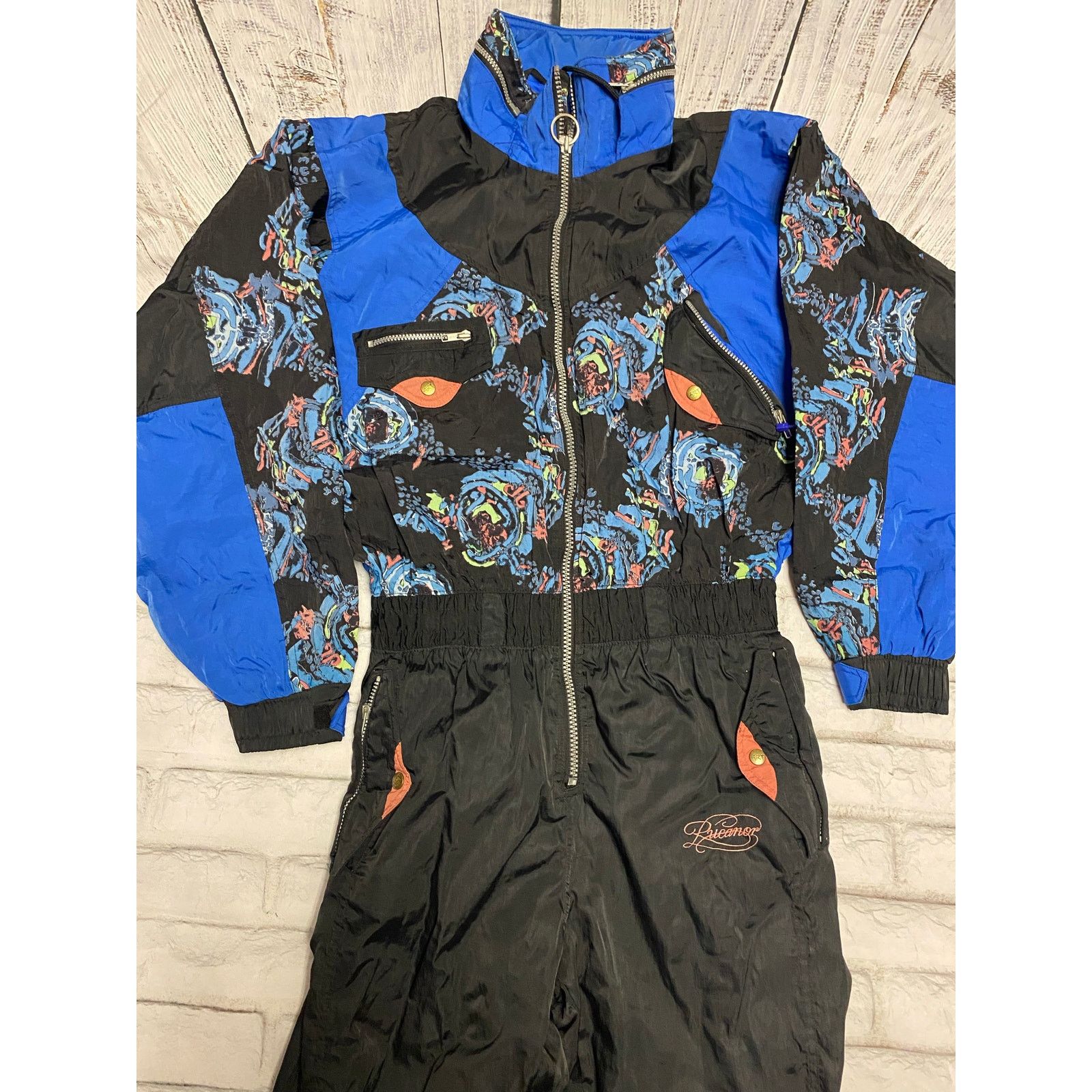 Vintage Rare Vintage Rucanor Ski Suit snow bib XL Black Blue Size XL / US 12-14 / IT 48-50 - 3 Thumbnail