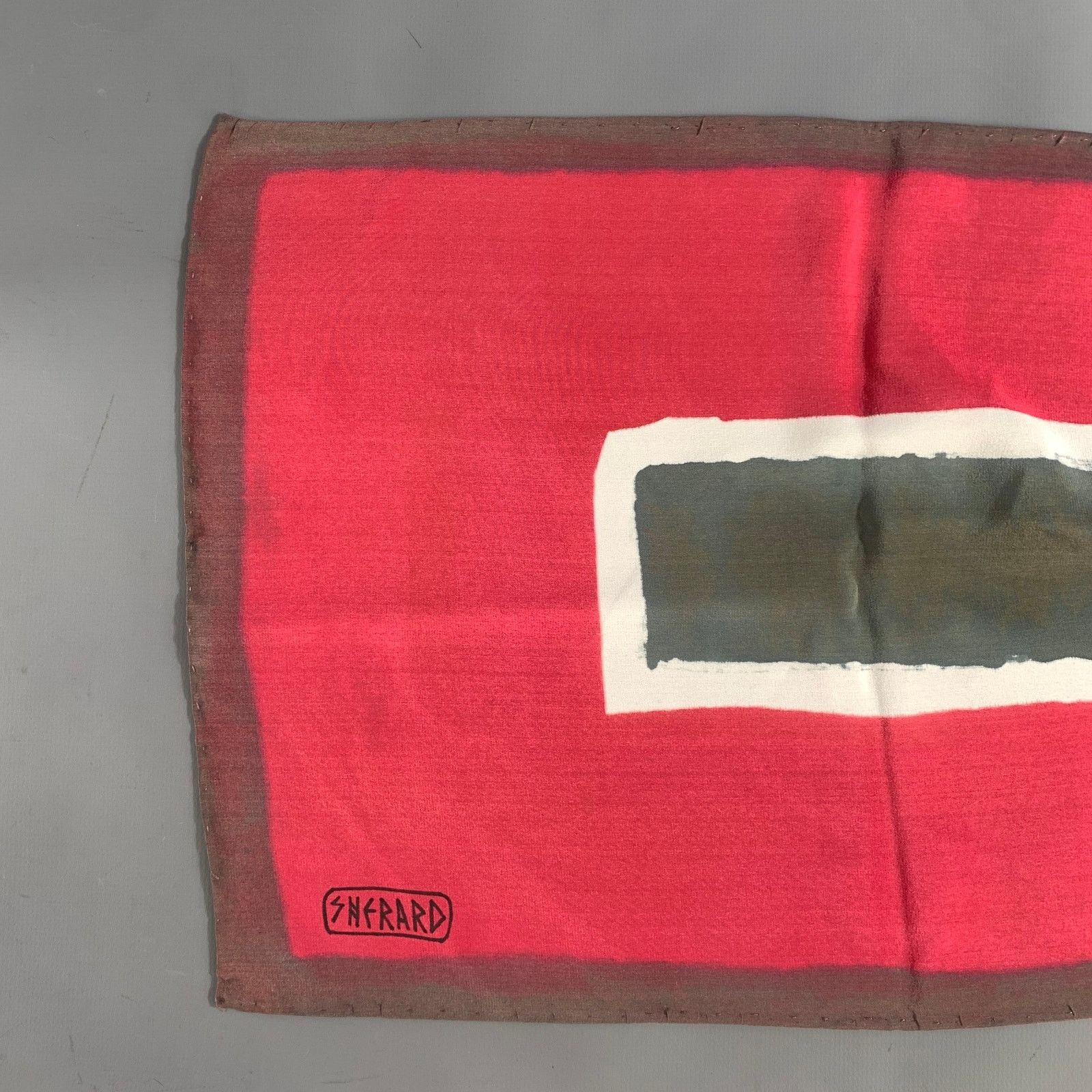 Other SHERARD Red Grey & White Color Block Scarves Size ONE SIZE - 2 Thumbnail