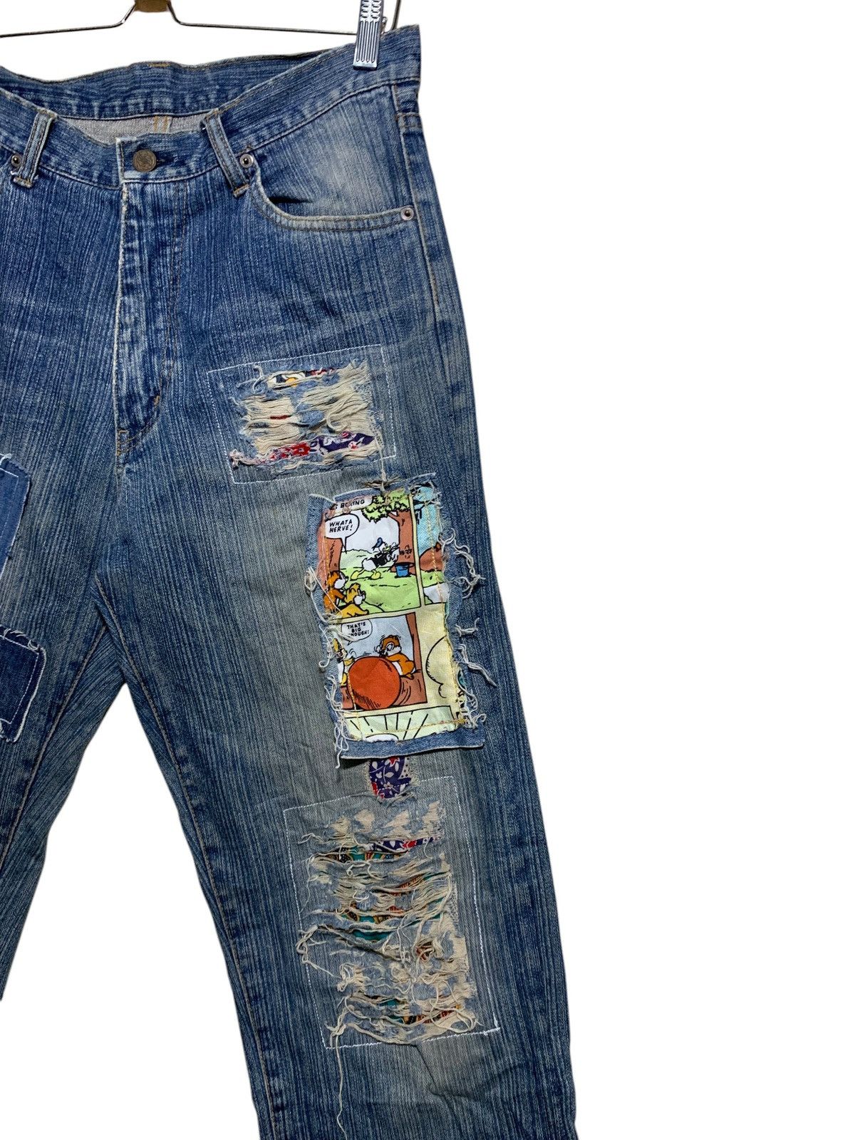 Japanese Brand 🔥DISTRESSED DENIM MICKEY PATCHERS W32 Size US 32 / EU 48 - 4 Thumbnail