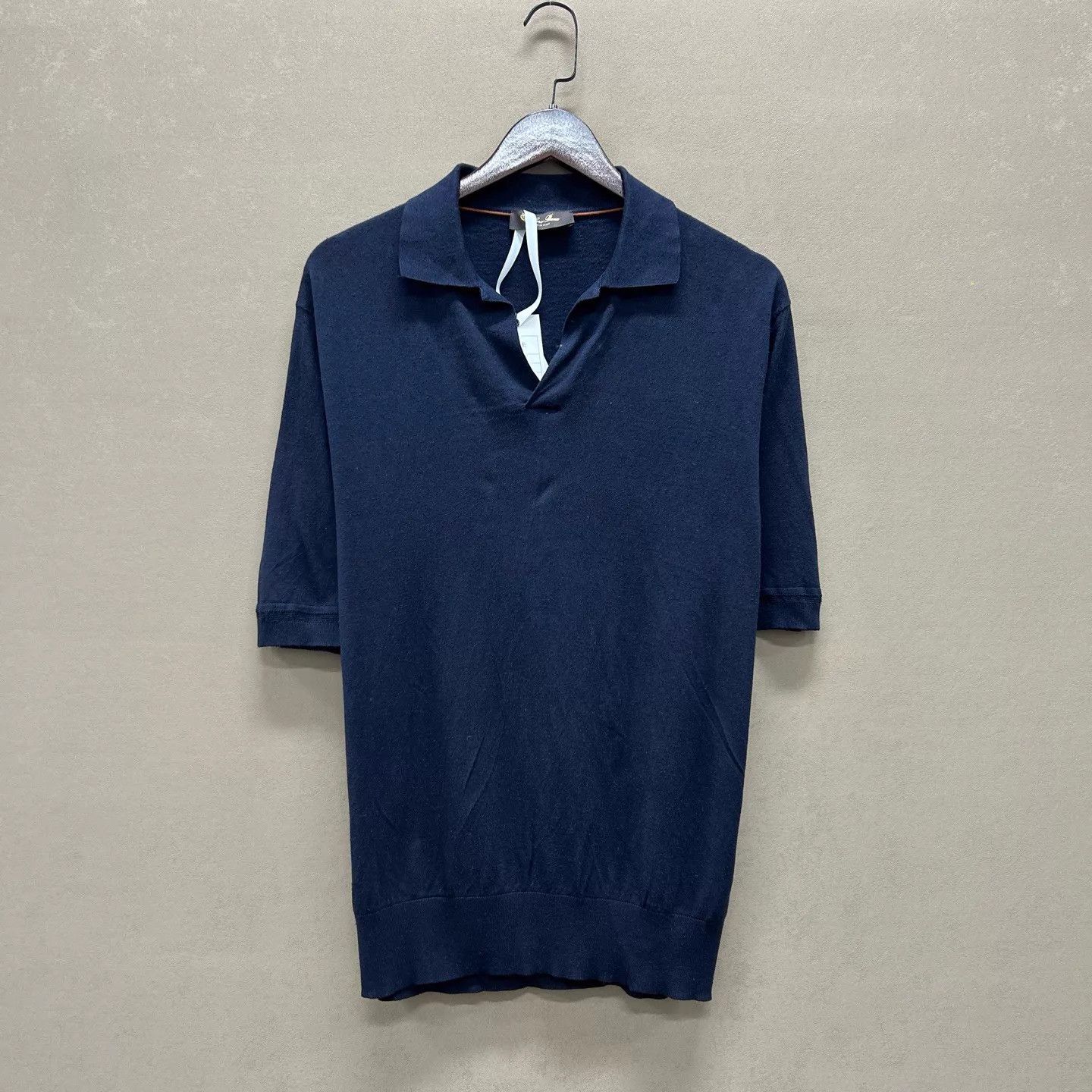 Loro Piana Loro Piana 99 New Solid Collared Wool Knit Short Sleeve 48 Size US M / EU 48-50 / 2 - 1 Thumbnail