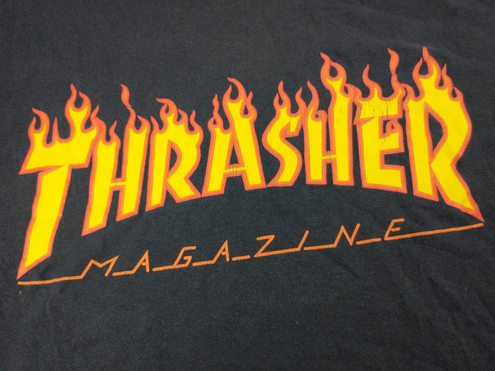 Thrasher Navy Flames Logo T-Shirt Size M Mens Slim Fit Size US M / EU 48-50 / 2 - 7 Thumbnail