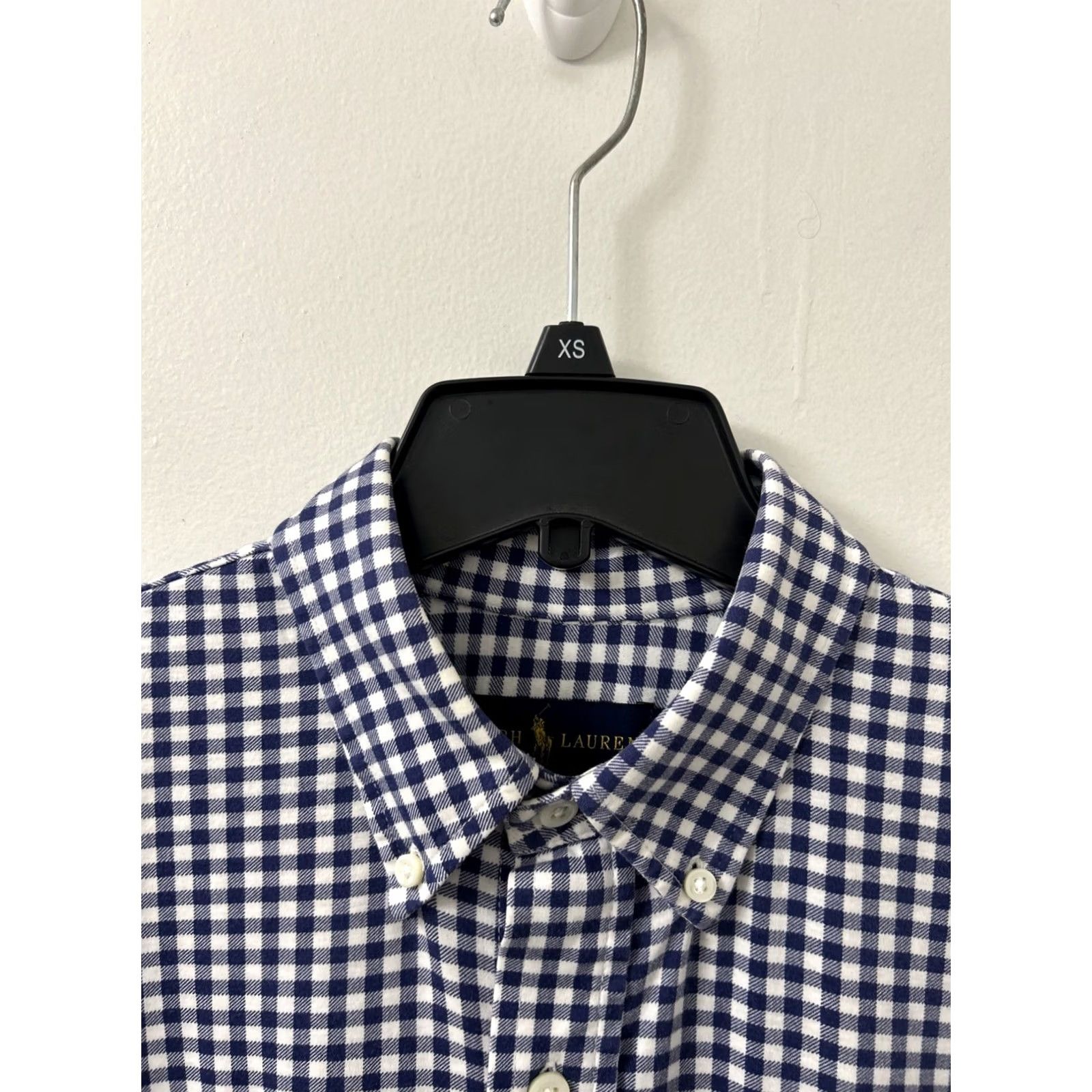 Ralph Lauren Ralph Lauren Knit Dress Shirt Mens L Blue Plaid Button-Down L/S Cotton Knit 28" 25" Pit to Pit Size 42R - 5 Thumbnail