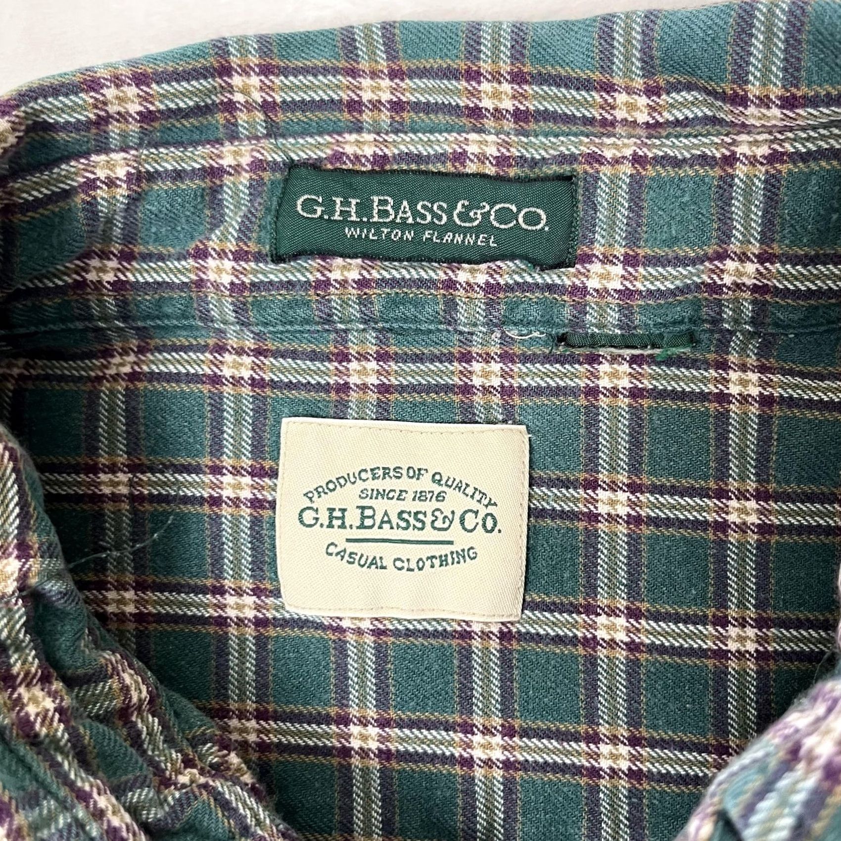 Vintage G.H. Bass & Co. Shirt Mens XL Green Plaid Flannel Long Sleeve Button Front Size US XL / EU 56 / 4 - 4 Thumbnail