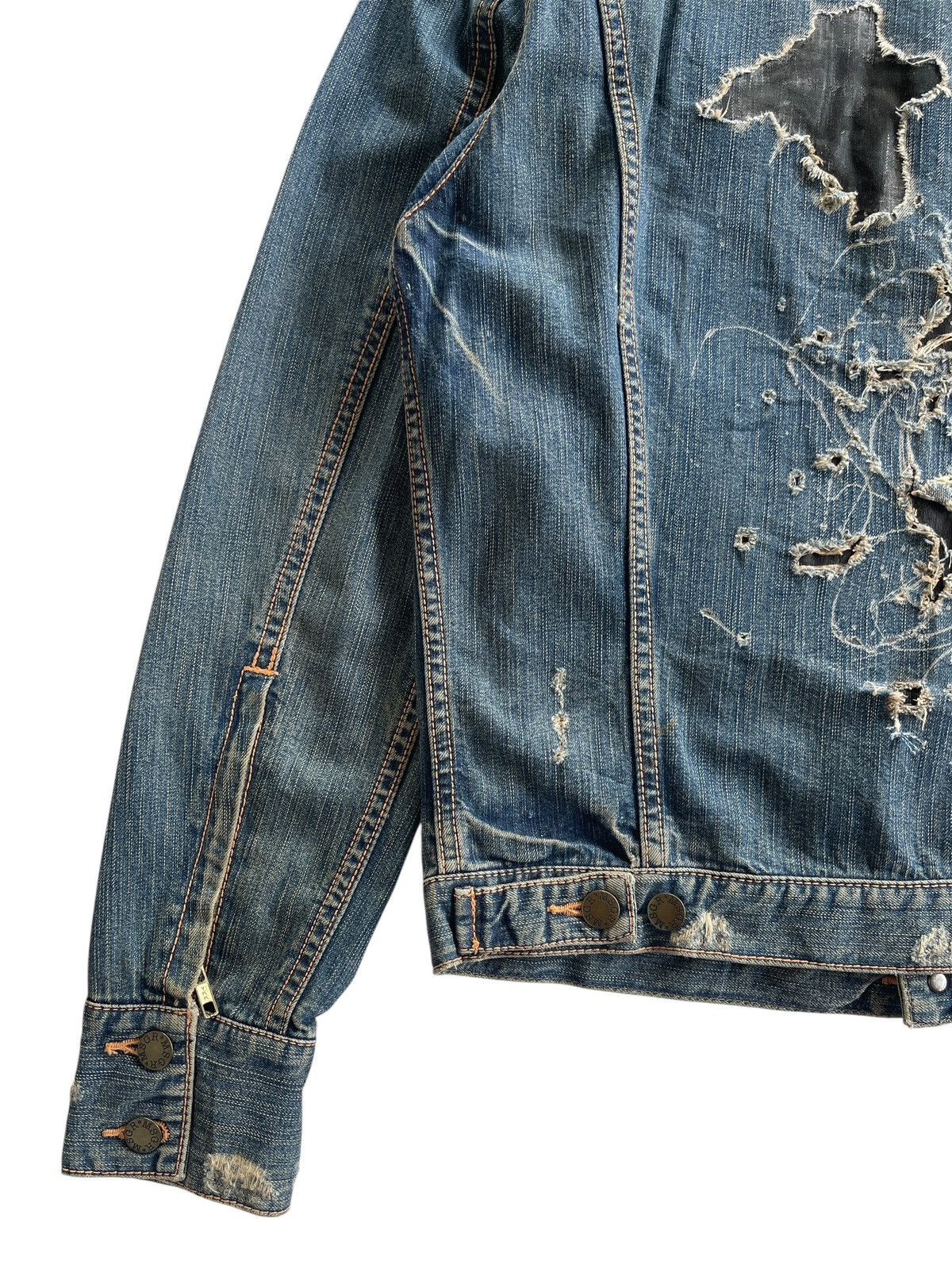 Japanese Brand MSGR Distressed Denim Jacket Size US M / EU 48-50 / 2 - 13 Thumbnail