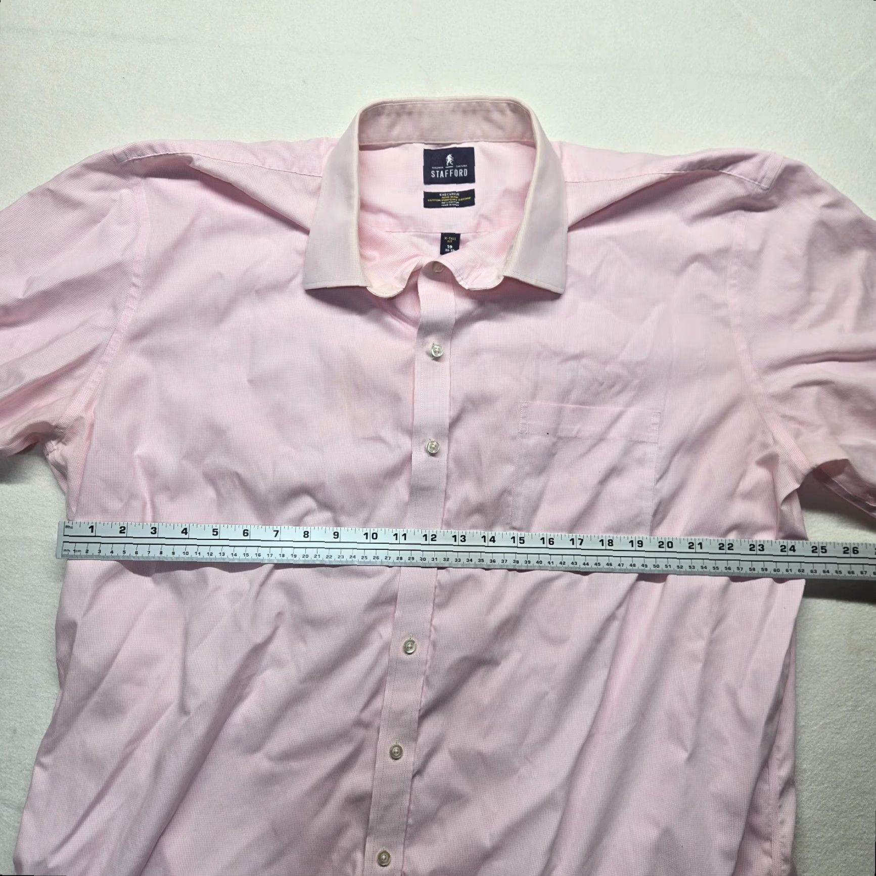 Stafford Stafford Shirt Men Adult Big & Tall Pink Long Sleeve Button-Down Collared 19 Chest 50 in Solid All Seasons Executive Pattern Church Office 90s? Size US XXL / EU 58 / 5 - 4 Thumbnail
