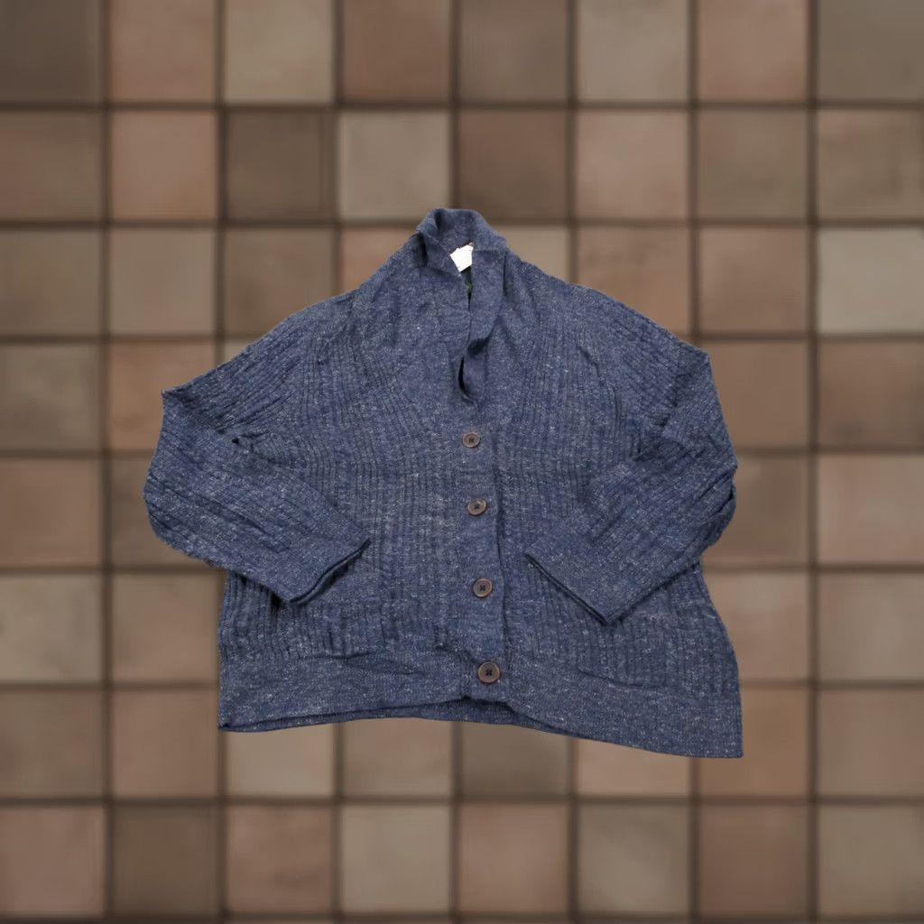 Ralph Lauren Lauren Ralph Lauren Jeans Co Sweater Cardigan Womens XL Blue with Thermal Knit High Neck Casual 90s Theme Womens XL Blue Cardigan Sweater Size XL / US 12-14 / IT 48-50 - 1 Thumbnail