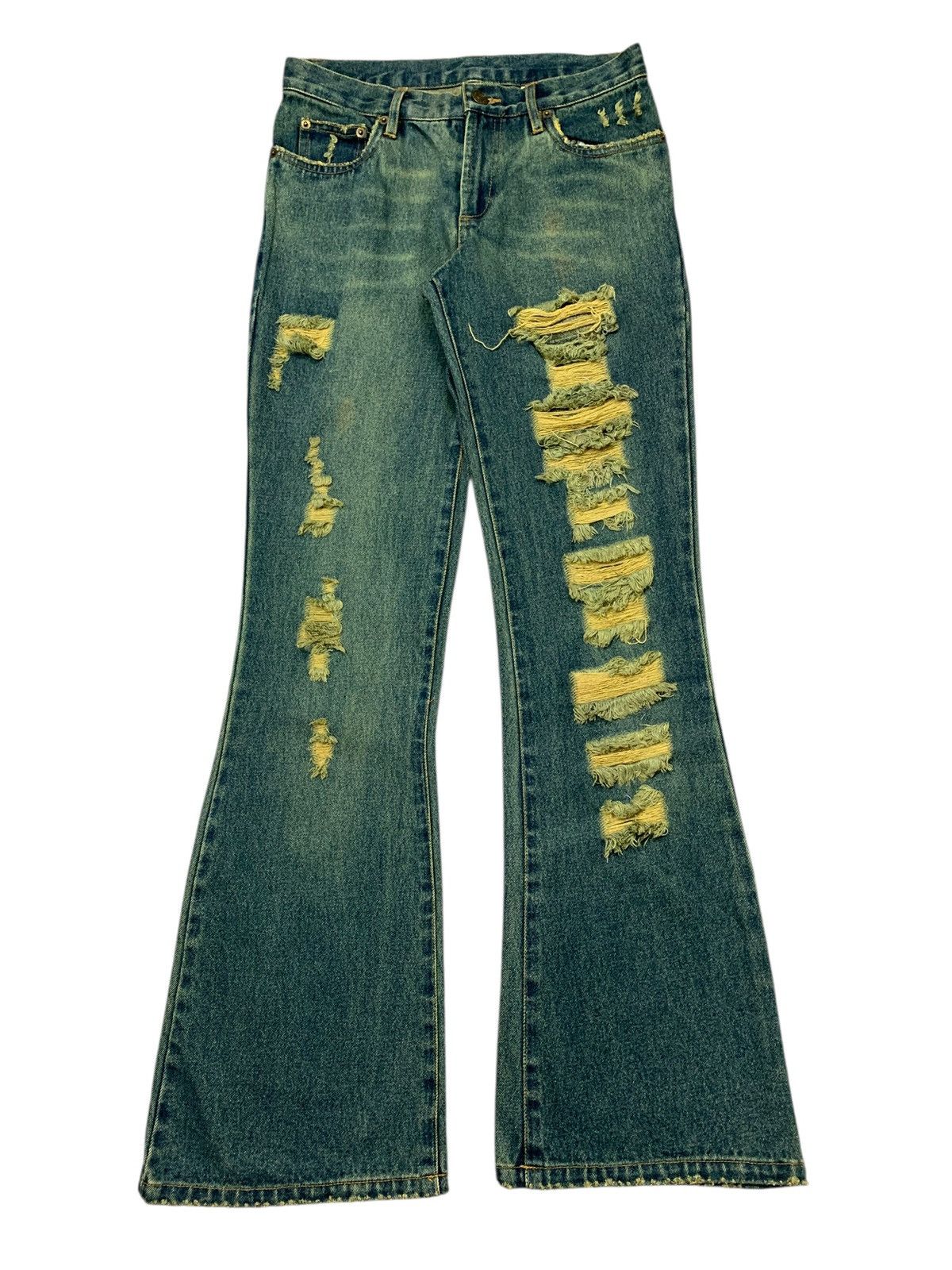 If Six Was Nine Revolt japanese brand distrassed riped flare jeans Size US 28 / EU 44 - 1 Thumbnail