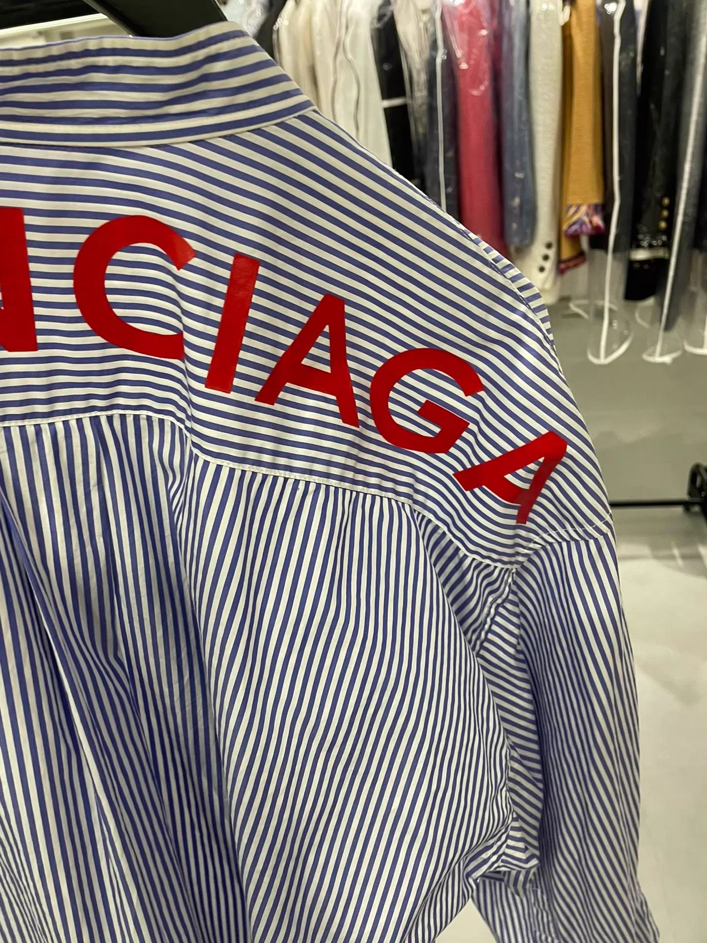 Balenciaga BALENCIAGA Women's Big Logo Striped Shirt 34 Size XXS / US 00 / IT 34 - 6 Thumbnail