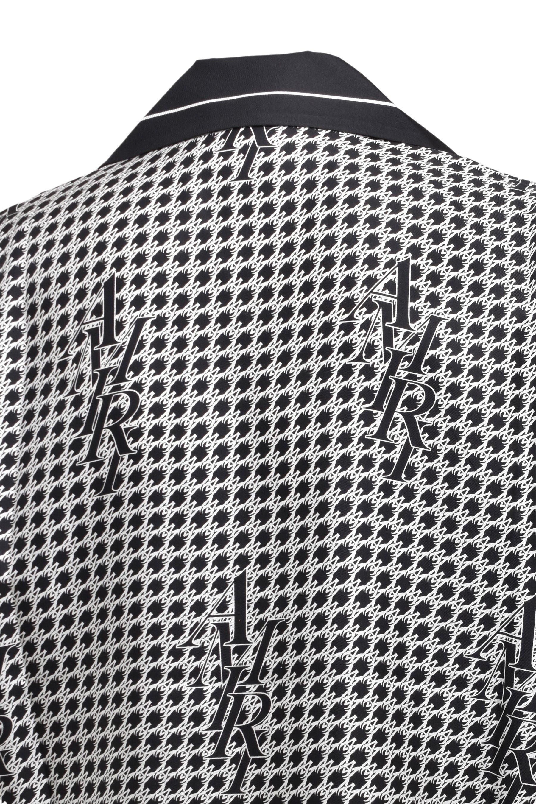 Amiri o1w1db10325 Houndstooth Bowling Shirt in White/Black Size US M / EU 48-50 / 2 - 4 Thumbnail