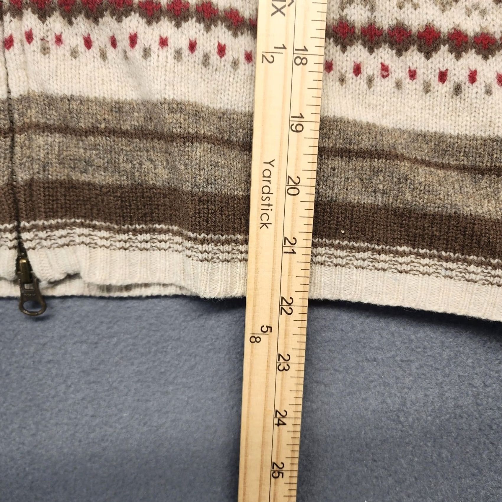 Eddie Bauer VINTAGE Eddie Bauer Sweater Womens Large Oatmeal Fair Isle Zip Lambswool Willow Peak Size L / US 10 / IT 46 - 6 Thumbnail