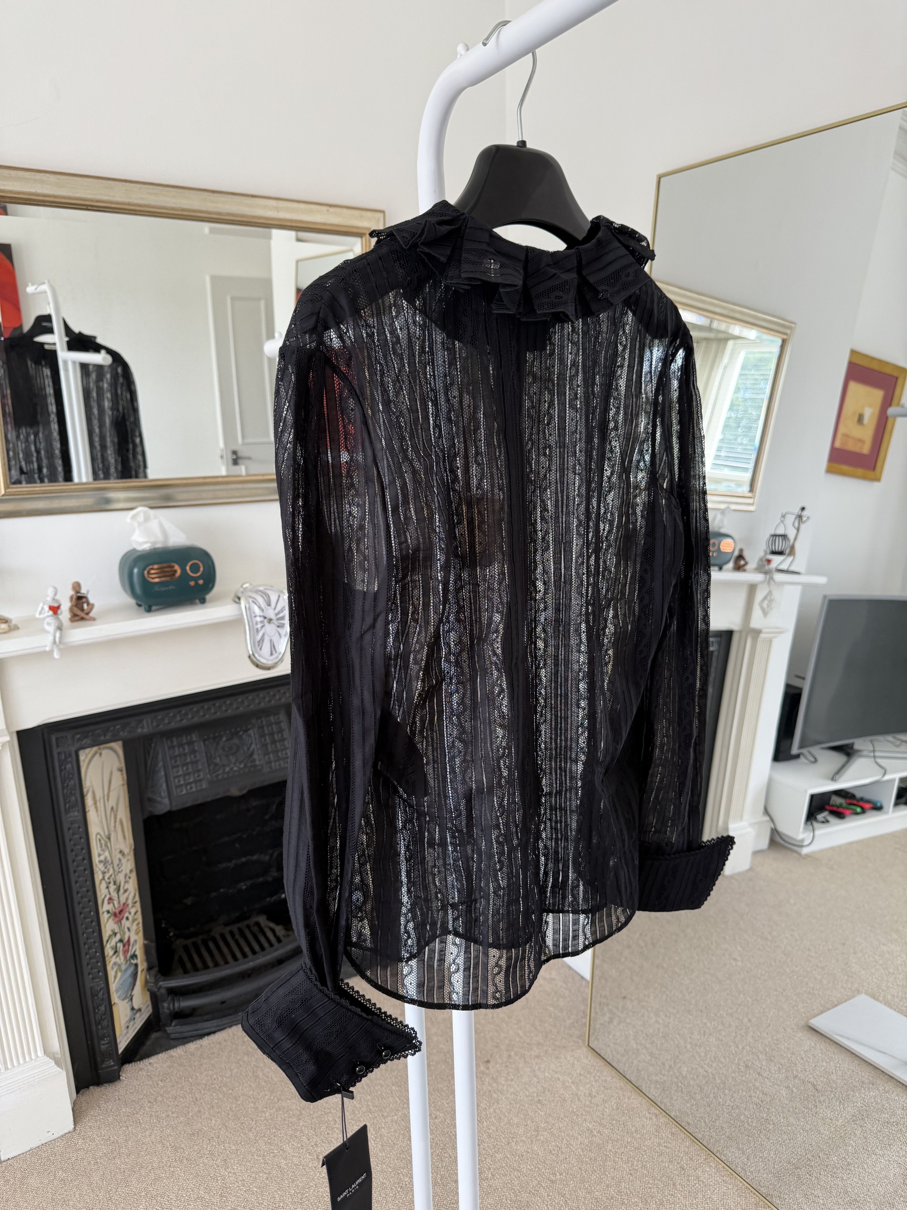 Saint Laurent Paris SS22 Saint Laurent Button Shirt in Lace Size US S / EU 44-46 / 1 - 8 Thumbnail