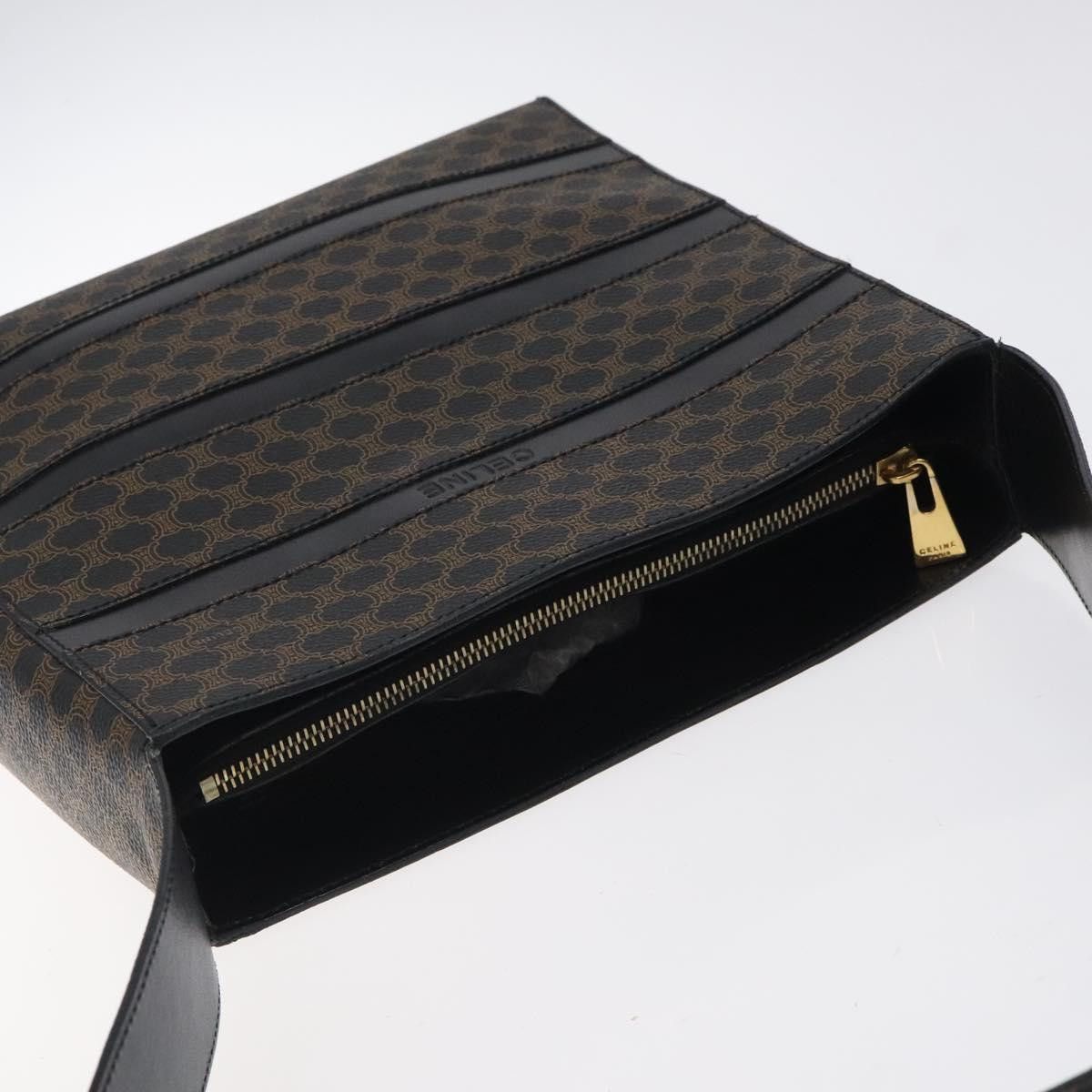Celine CELINE Macadam Canvas Shoulder Bag Pvc Leather Black Gold Size ONE SIZE - 6 Thumbnail