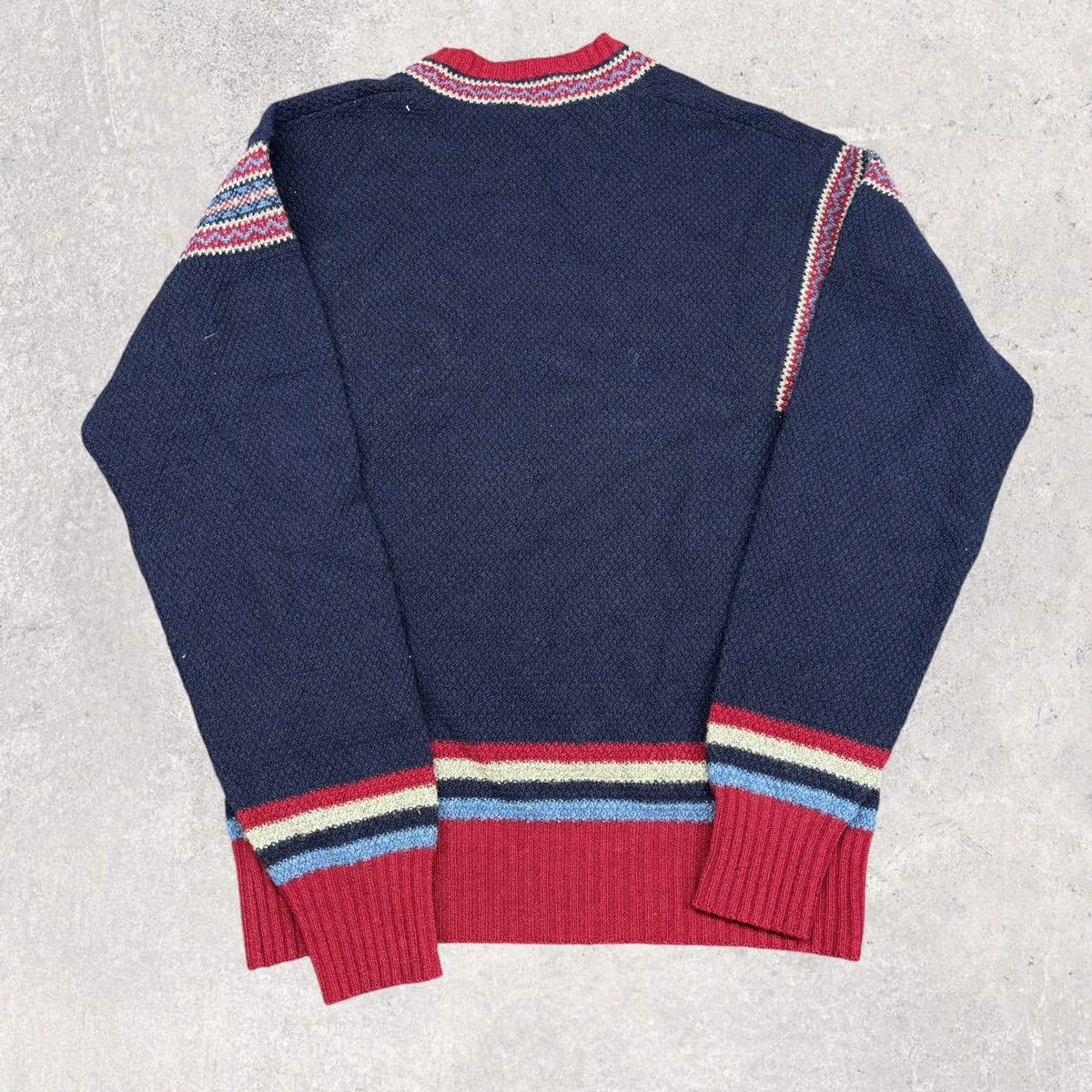 Daniel Hechter × Vintage 1980s Vintage V Neck Sweater Size S / US 4 / IT 40 - 2 Thumbnail