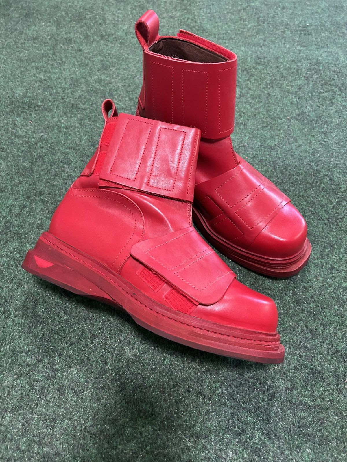 Dirk Bikkembergs × Vintage AW96 Dirk Bikkembergs Red Strap Boots Size US 8.5 / EU 41-42 - 2 Thumbnail