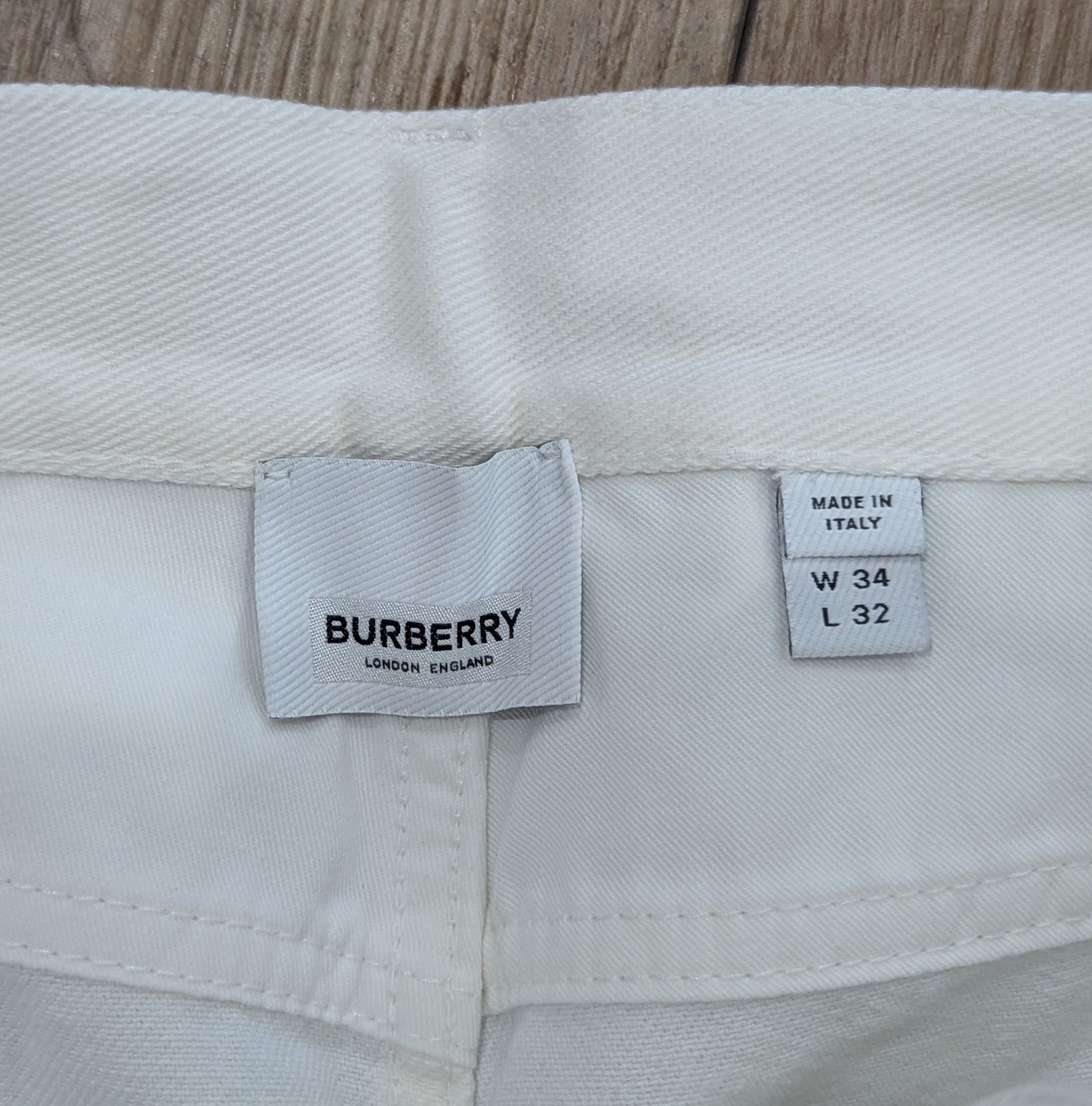 Burberry BURBERRY Mermaid Tail Straight Leg Denim Jeans White 34 Size US 34 / EU 50 - 6 Thumbnail