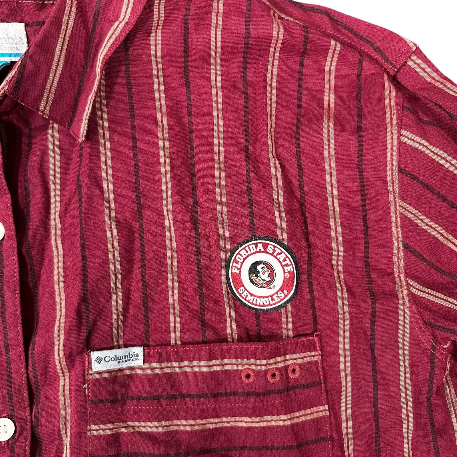 Columbia Columbia Vertical Stripe Button Down Long Sleeve Shirt Size L / US 10 / IT 46 - 7 Thumbnail