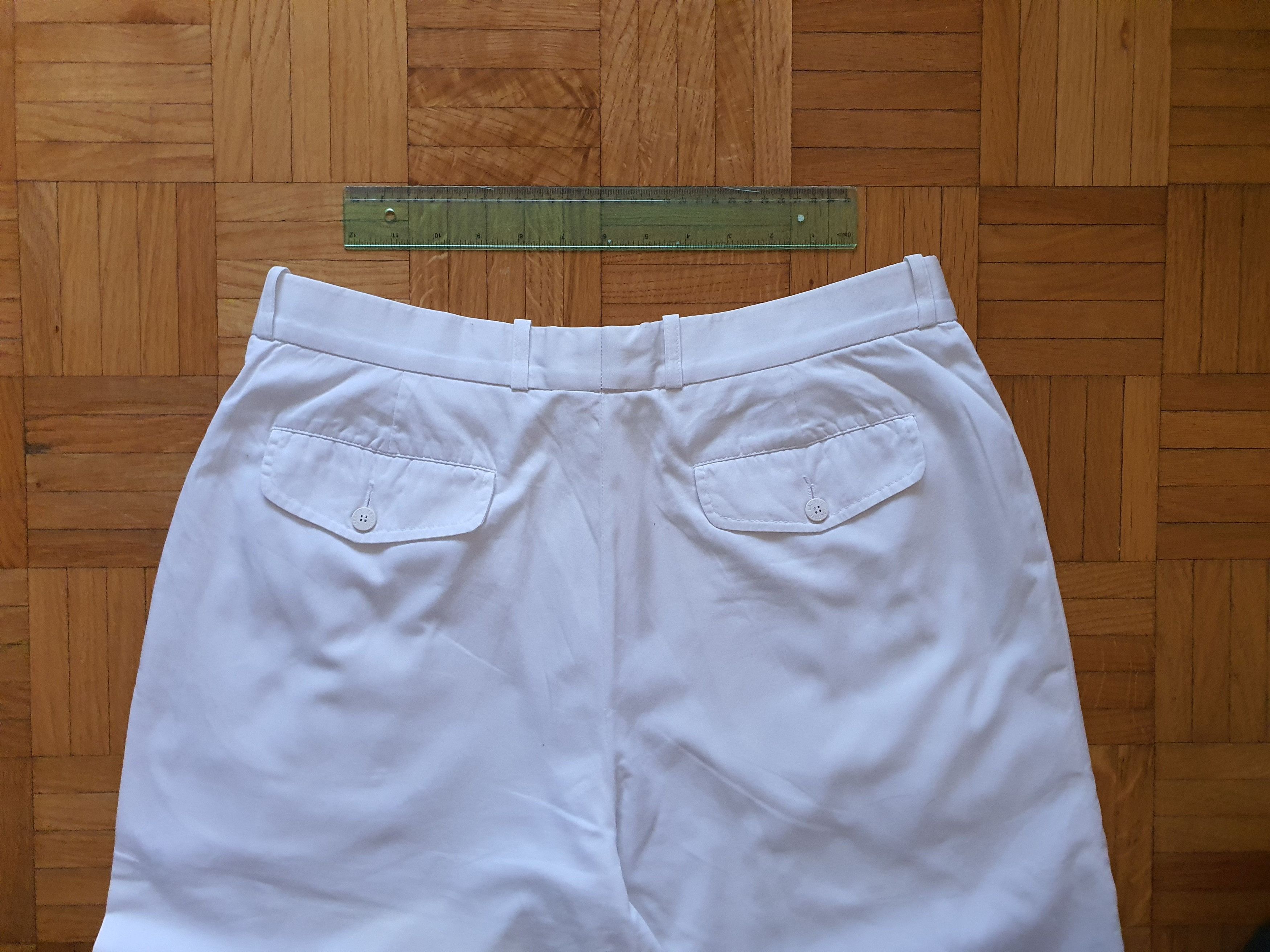 Lacoste Vintage White Cotton Pants Trousers - Double Pleated - W30 Size US 36 / EU 52 - 10 Thumbnail