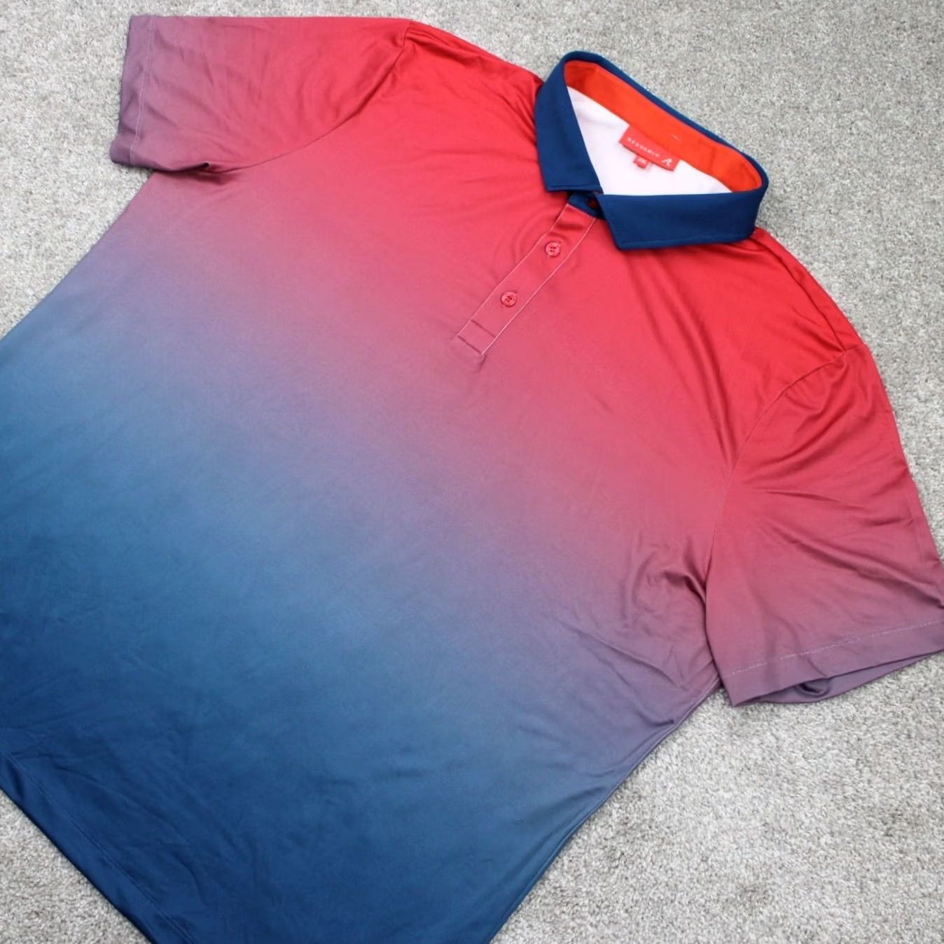 Vintage Redvanly Polo Shirt Mens 2XL Red/Blue Short Sleeve Polo 2 Tone Stretch Regular Fit Casual Outdoor Sports Men Size US XXL / EU 58 / 5 - 3 Thumbnail